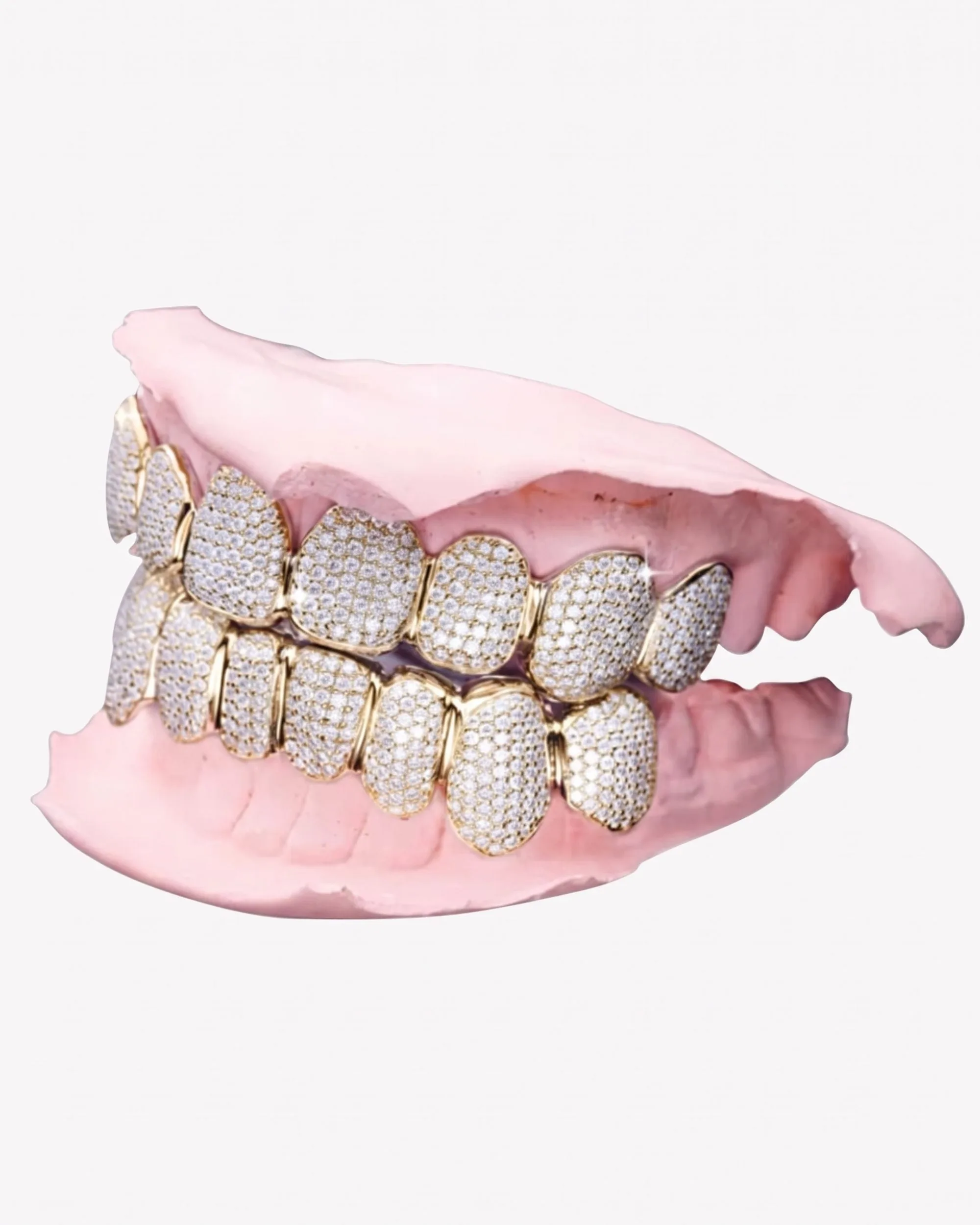 Custom Moissanite Cluster Grillz - custom piece in white gold (view 9 of 9)