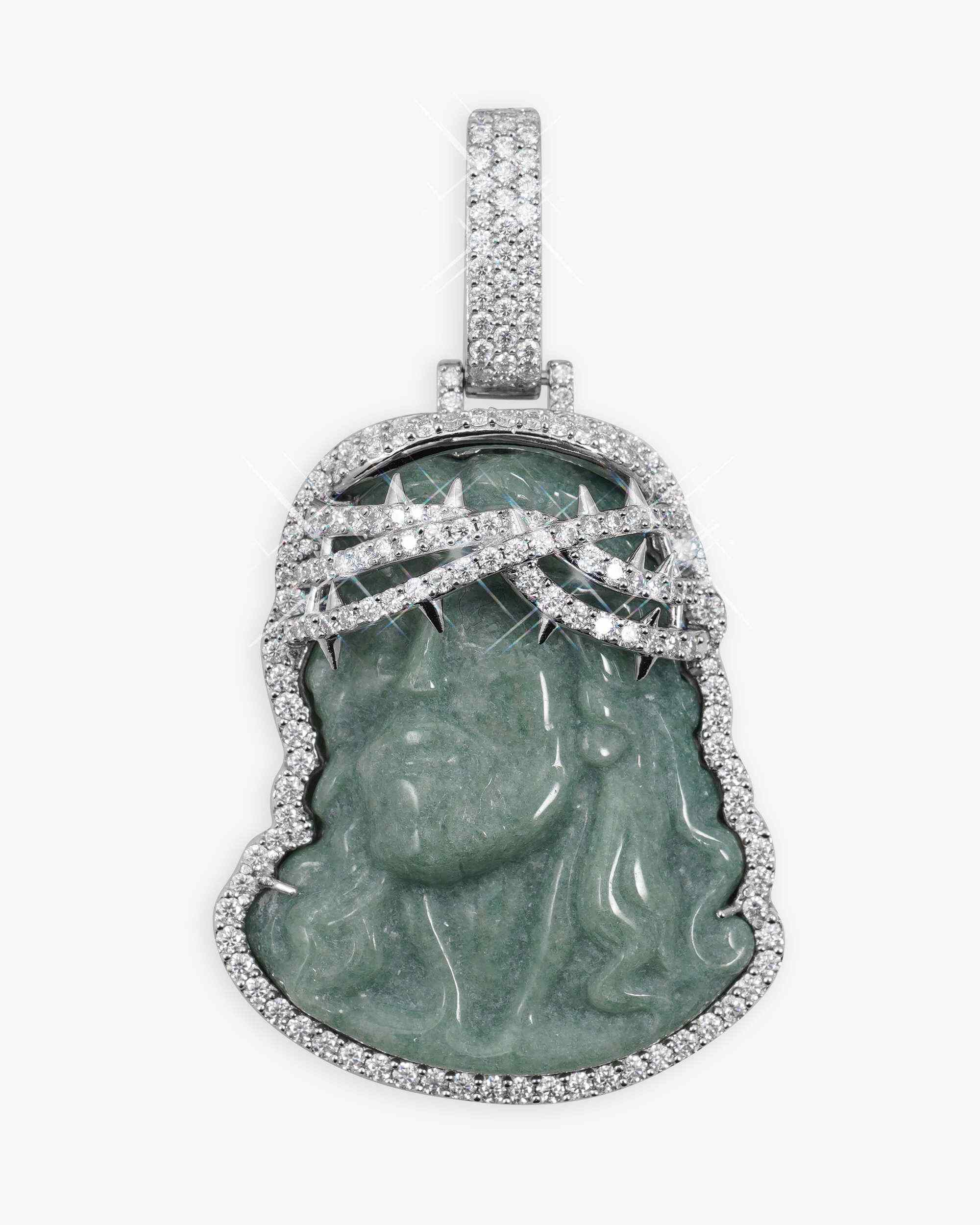 Custom Moissanite Crowned Jesus Pendant 14K Gold