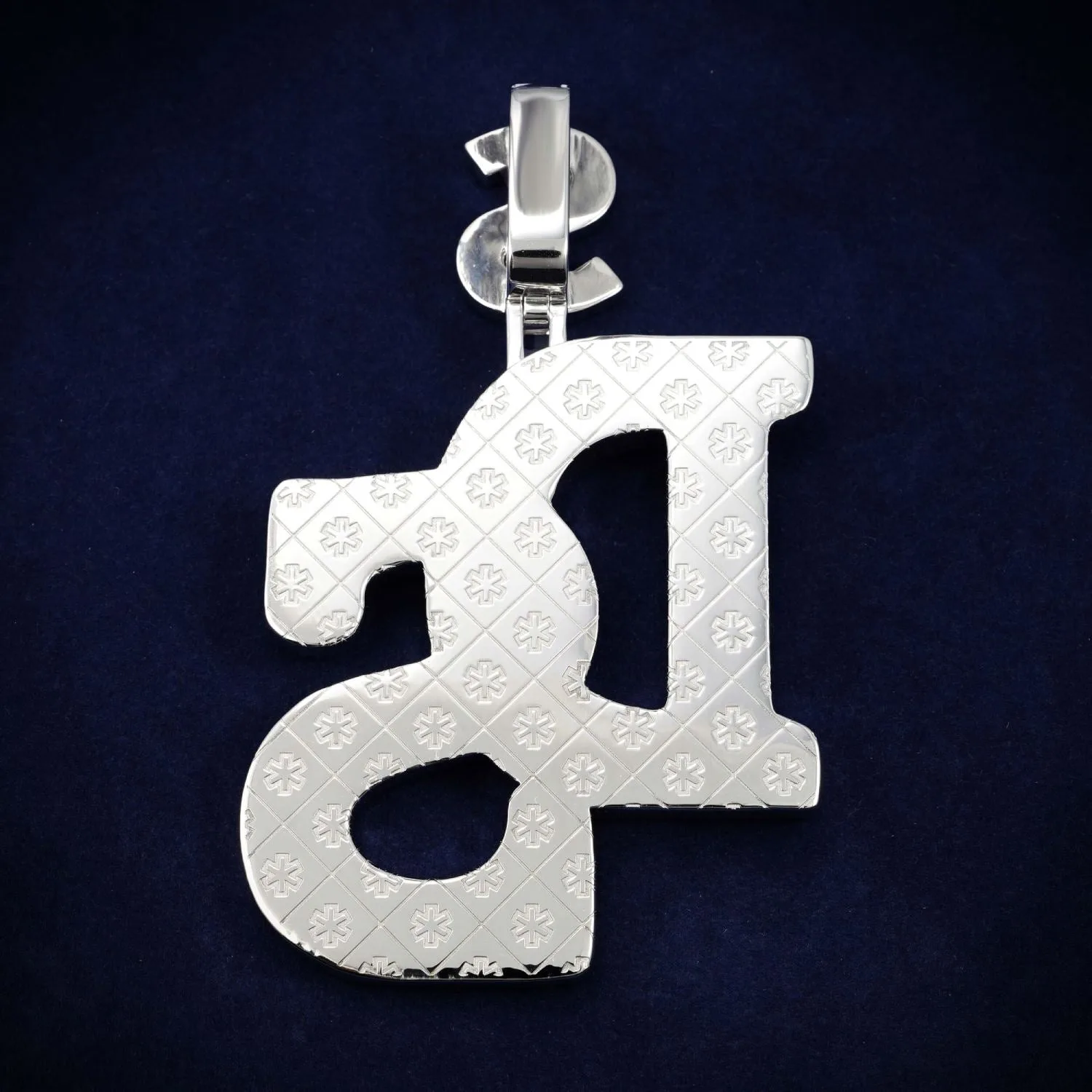 Custom Moissanite "Dollar DS" Pendant (view 2 of 3)
