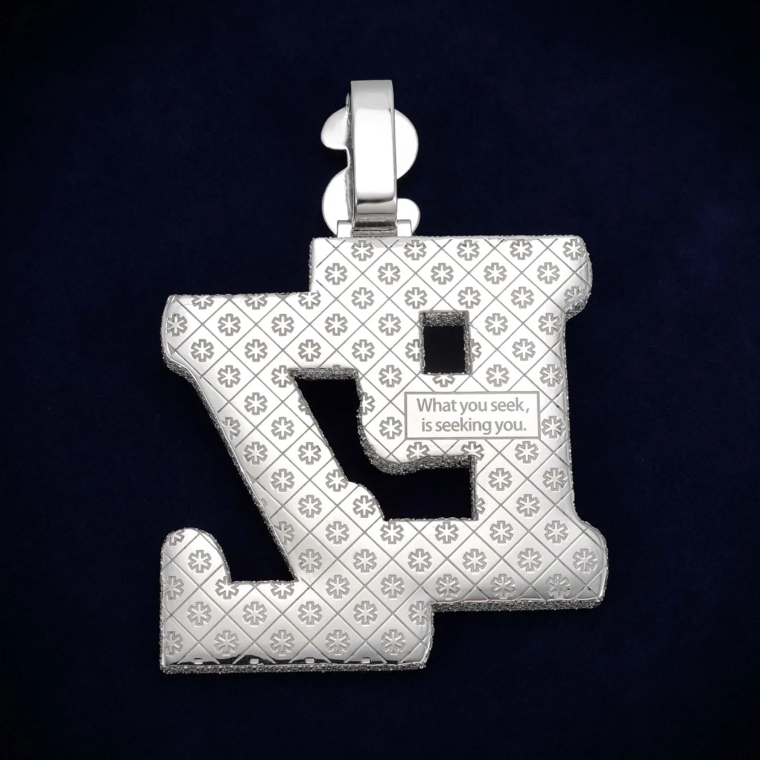 Custom Moissanite "EZ" Pendant 14K Gold (view 3 of 4)