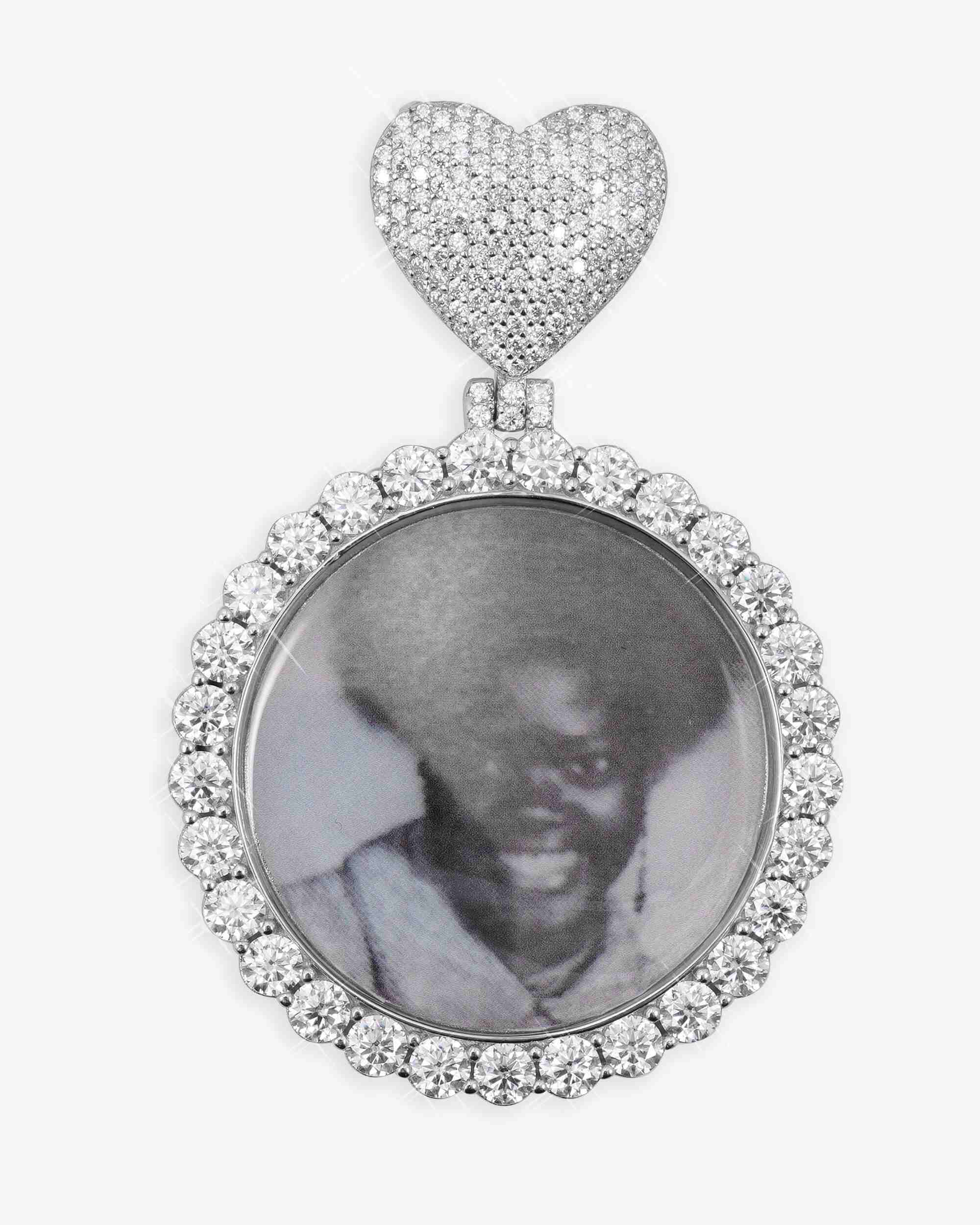 Custom Moissanite Photo Pendant 14K Gold