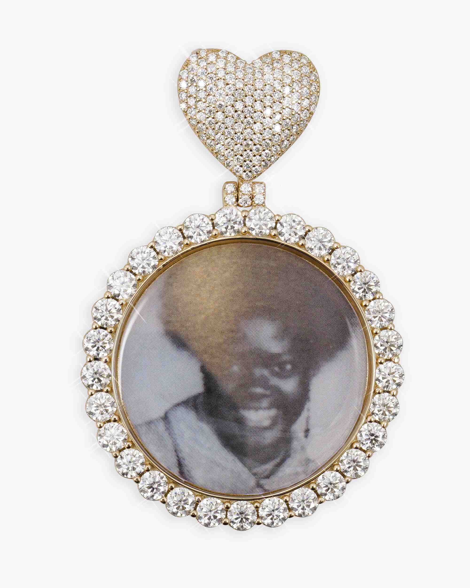 Custom Moissanite Photo Pendant 14K Gold (view 5 of 13)