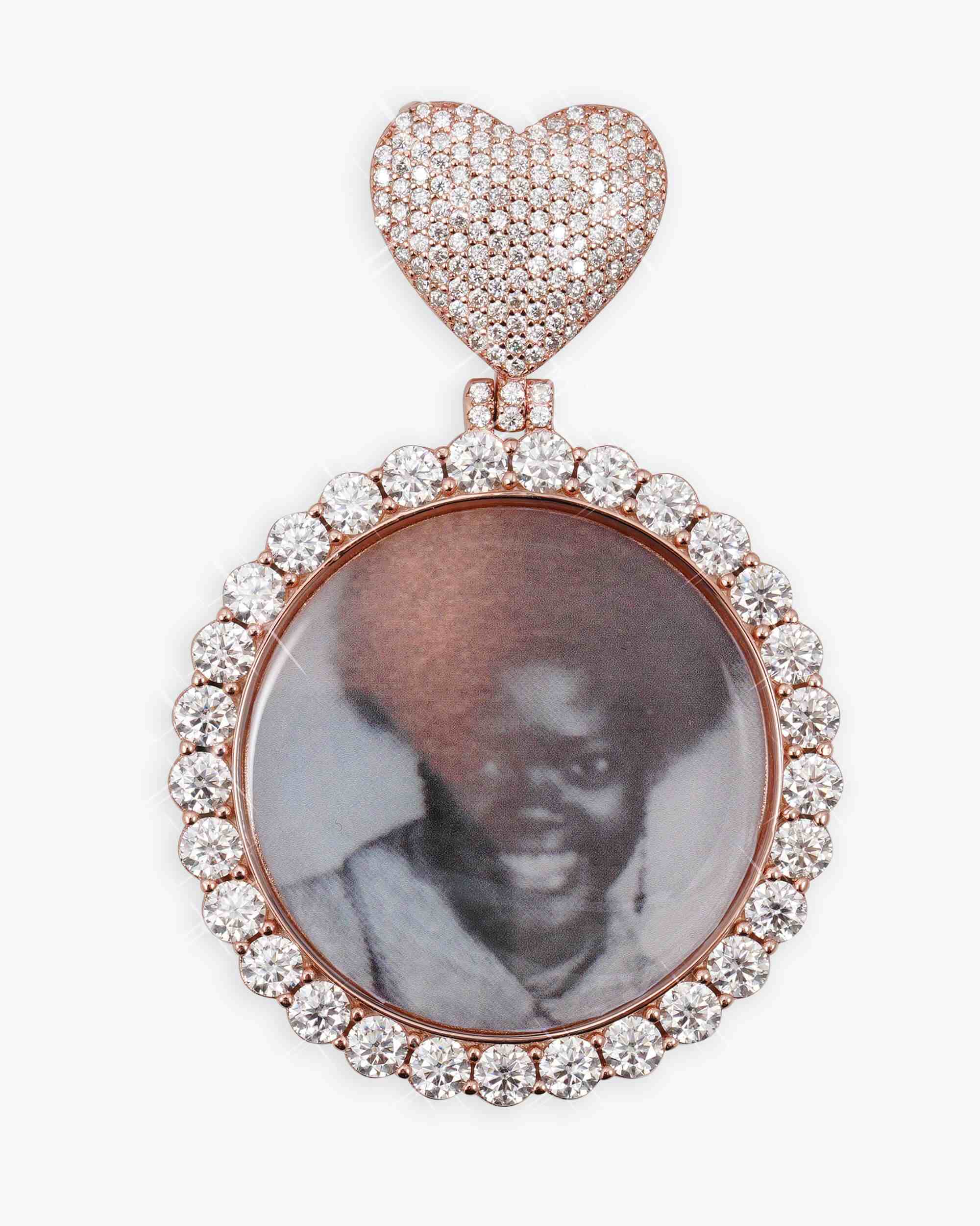 Custom Moissanite Photo Pendant 14K Gold (view 9 of 13)