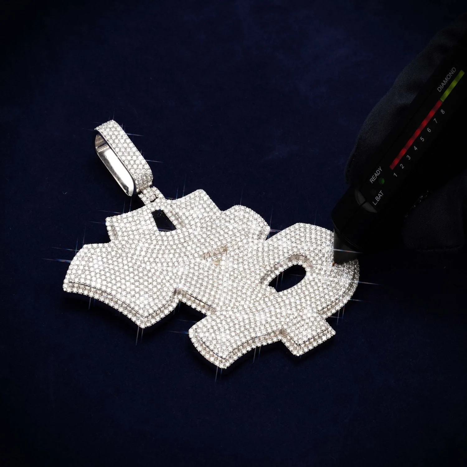 Custom "Special B" Moissanite Logo Pendant 14K Gold (view 3 of 3)