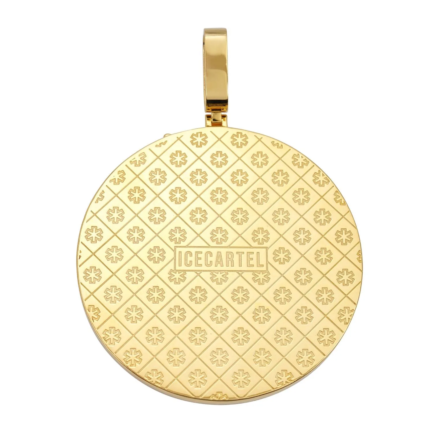 Custom "TRUCKING" Moissanite Circle Pendant 14K Gold (view 3 of 3)