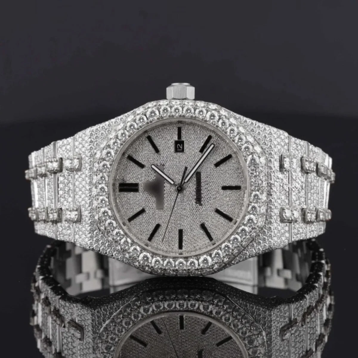 Dashing Two Tone Diamond Iced Out Moissanite Watch (view 3 of 8)