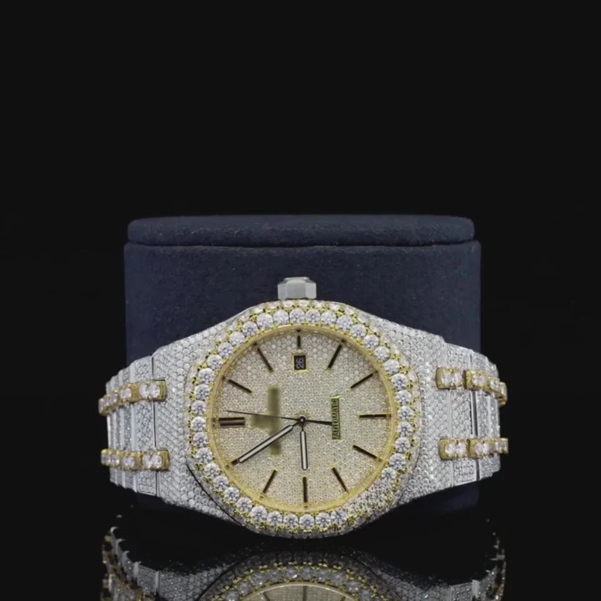 Dashing Two Tone Diamond Iced Out Moissanite Watch (view 5 of 8)