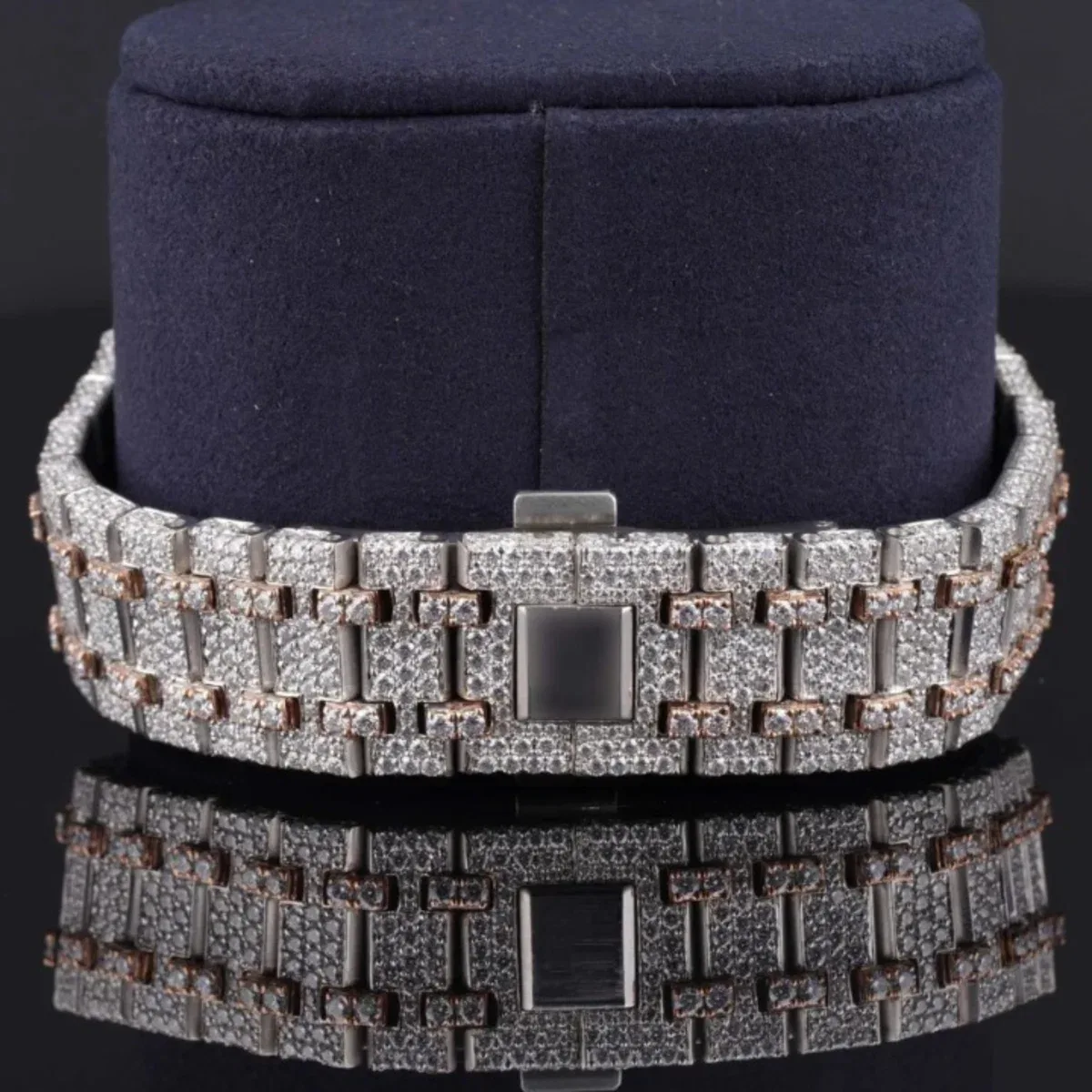 Dashing Two Tone Diamond Iced Out Moissanite Watch (view 8 of 8)