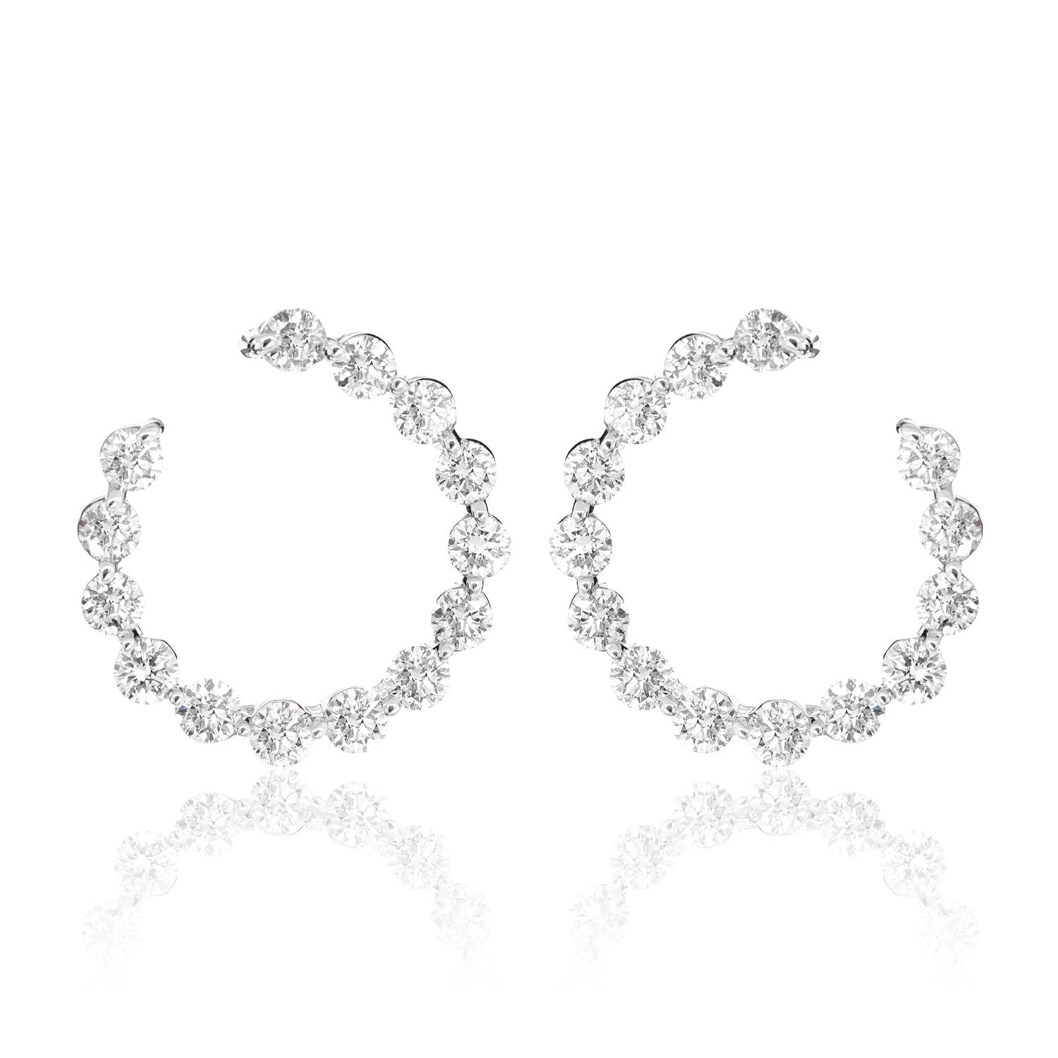 Diamond Circle Stud Earrings - in yellow gold (view 3 of 6)