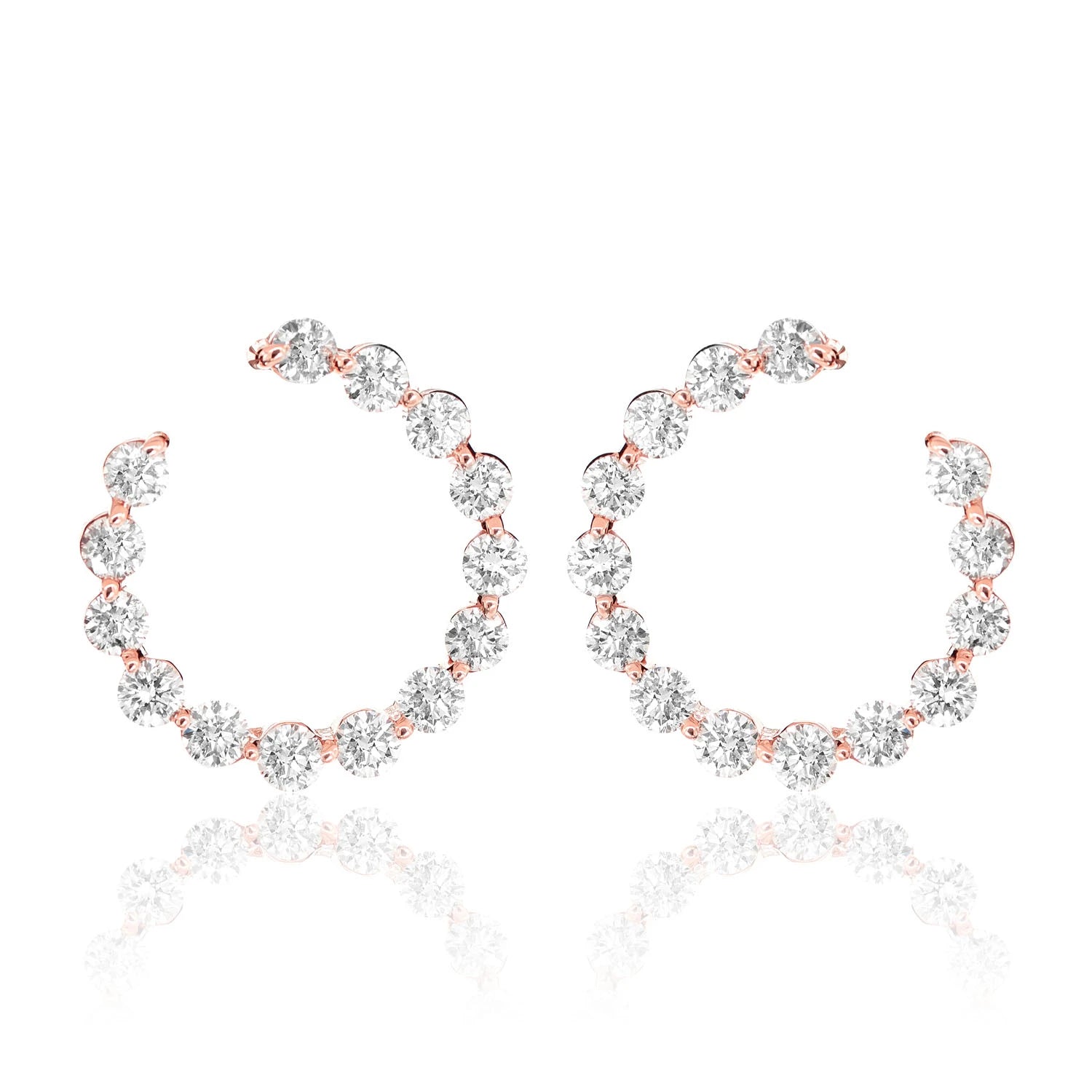 Diamond Circle Stud Earrings - in yellow gold (view 5 of 6)