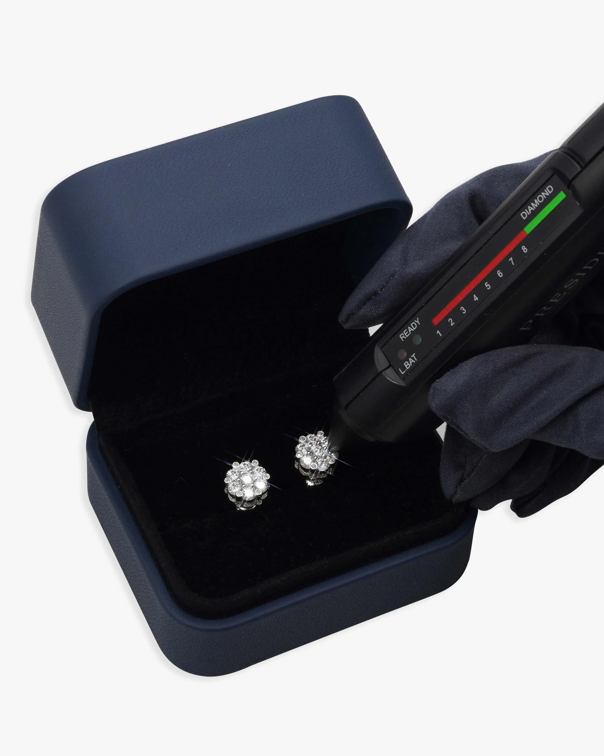 10MM Diamond Flower Cluster Stud Earrings 14K Gold (view 5 of 6)