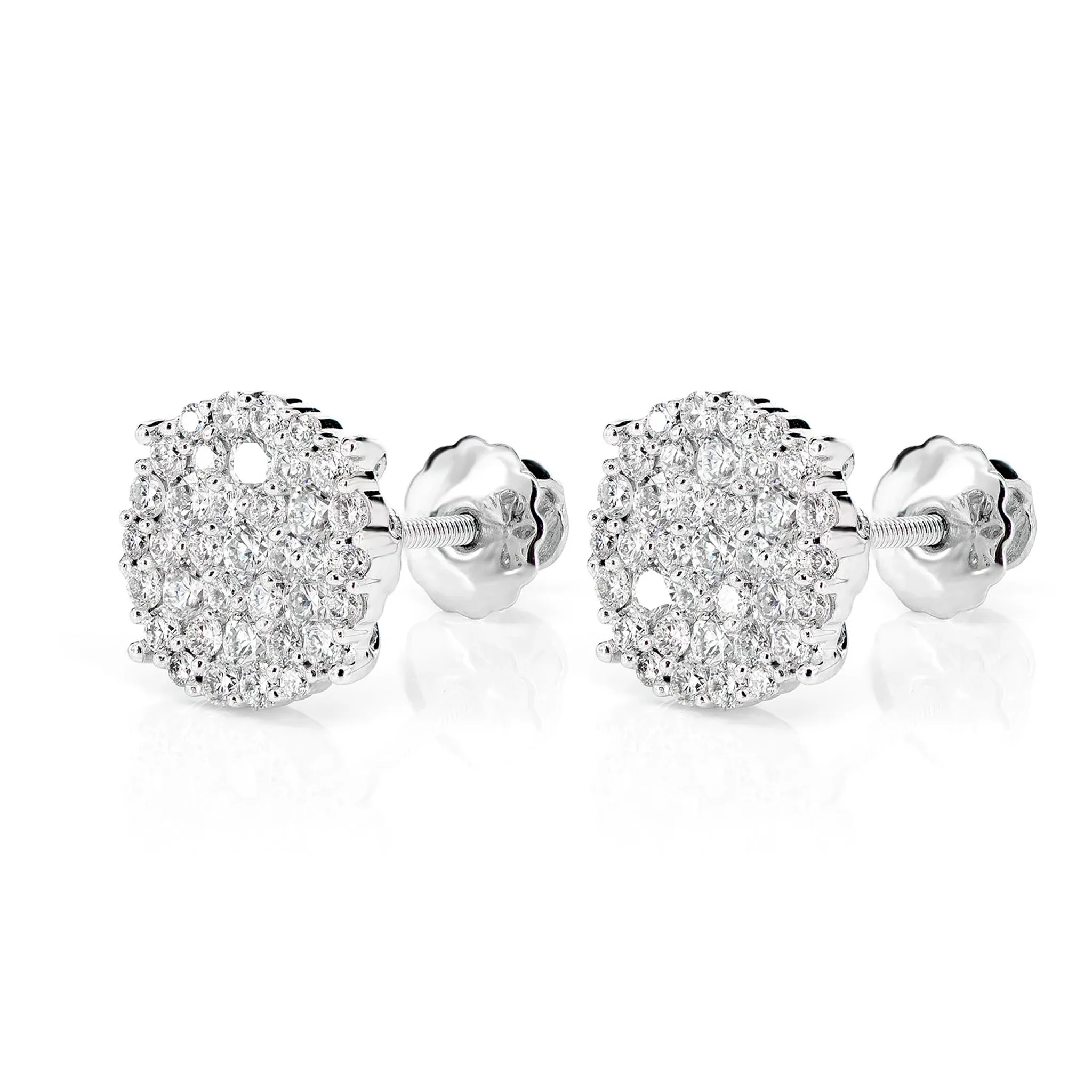 Disc Cluster Diamond Studs - earrings in yellow gold (view 8 of 9)
