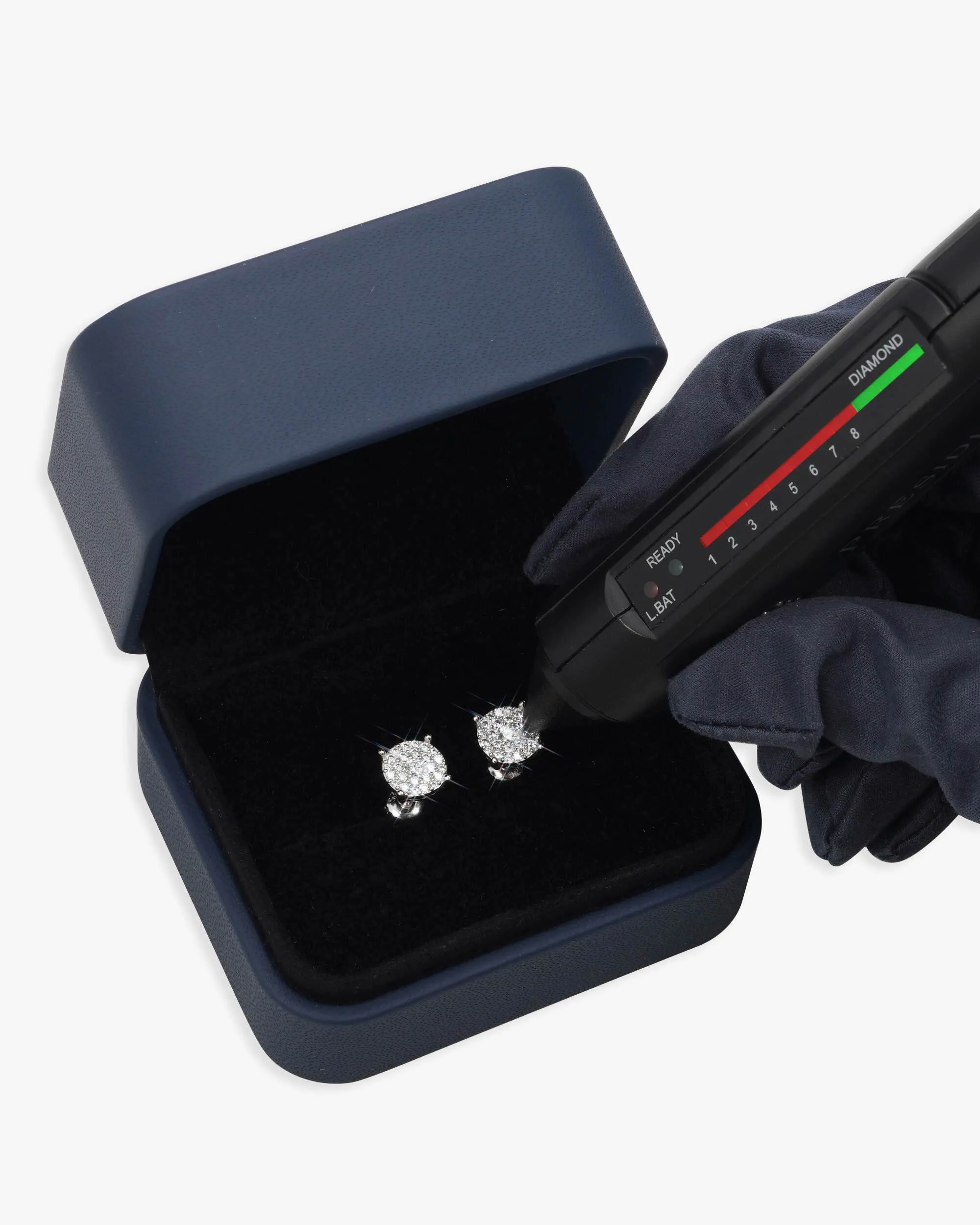 Double Halo Prong Moissanite Earrings 14K Gold (view 4 of 4)