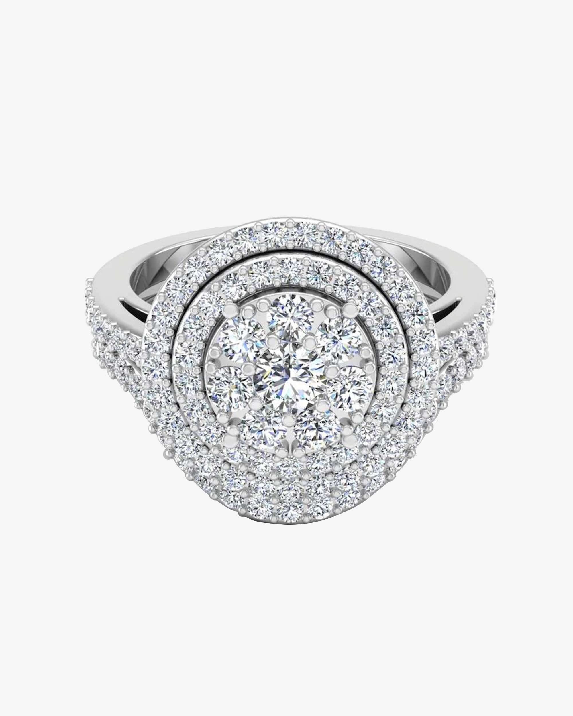 Dual Split Shank Moissanite Dome Engagement Ring - in 14k gold (view 2 of 8)