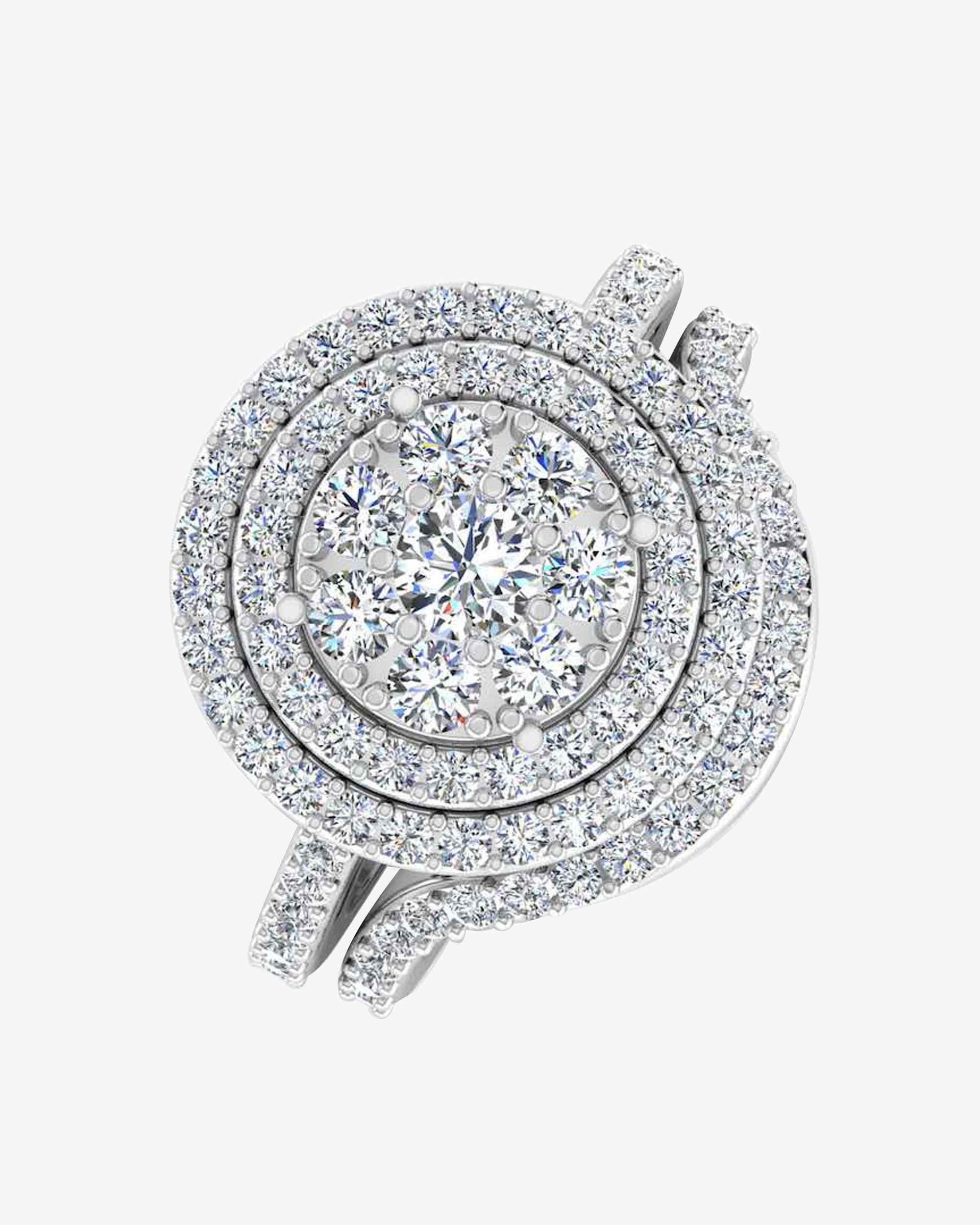 Dual Split Shank Moissanite Dome Engagement Ring - in 14k gold (view 4 of 8)