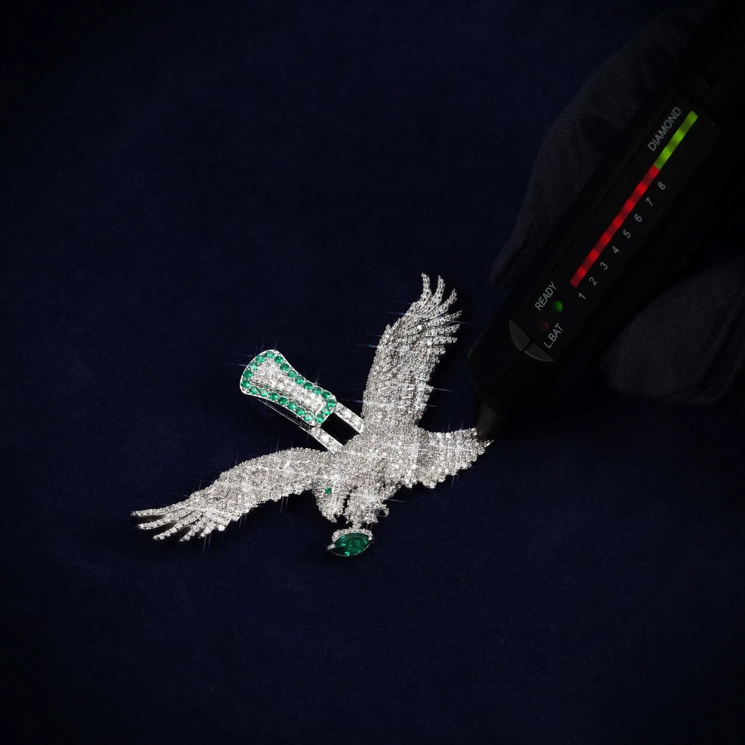 "EAGLE" Custom Moissanite Pendant 14K Gold (view 4 of 4)
