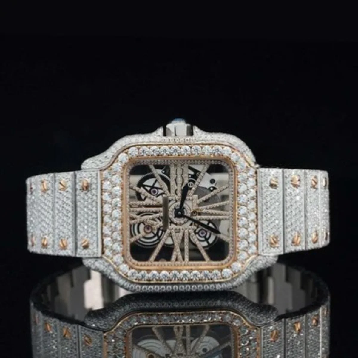 Elegant Automatic Transparent Hip Hop Style Moissanite Diamond Watch (view 3 of 7)