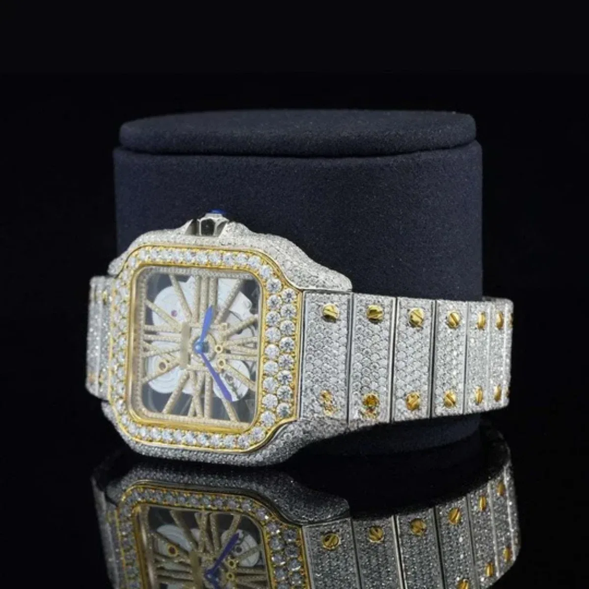 Elegant Automatic Transparent Hip Hop Style Moissanite Diamond Watch (view 5 of 7)