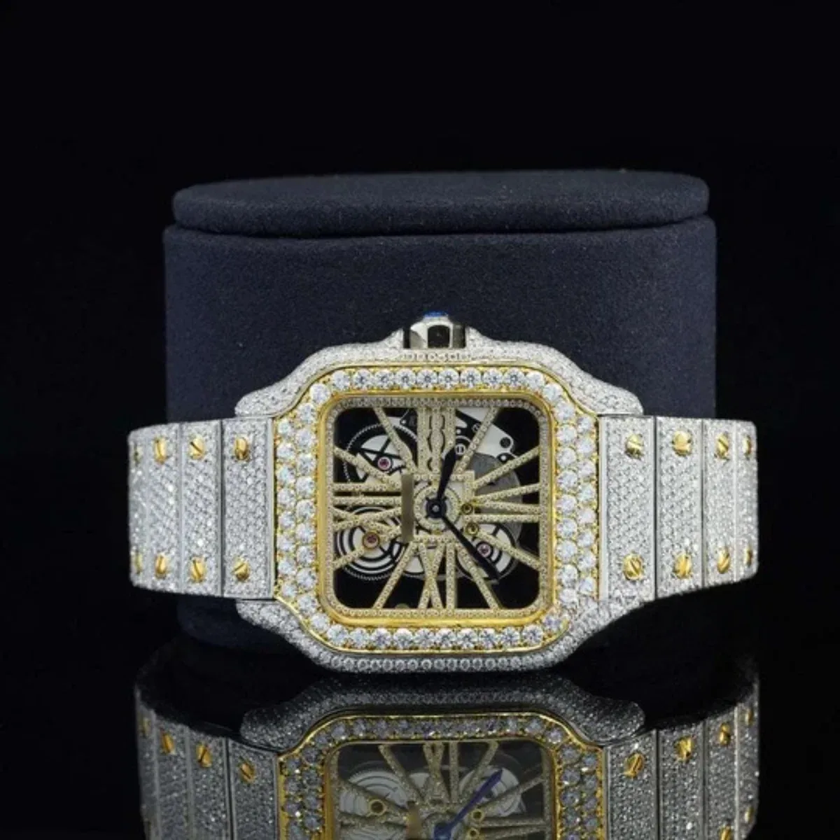 Elegant Automatic Transparent Hip Hop Style Moissanite Diamond Watch (view 6 of 7)