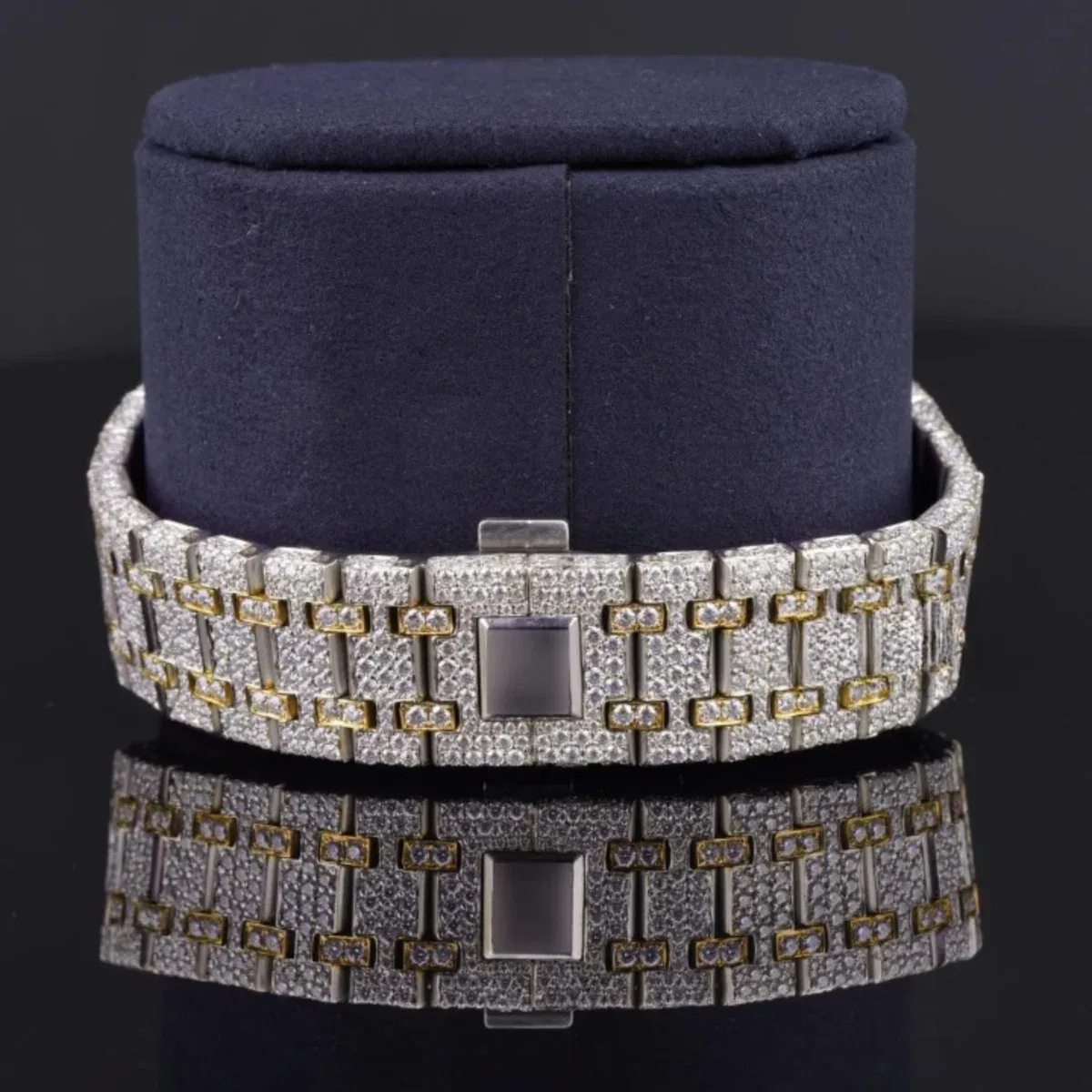 Elegant Iced Out Moissanite Watch For Men Sapphire Crystal Glass (view 8 of 8)