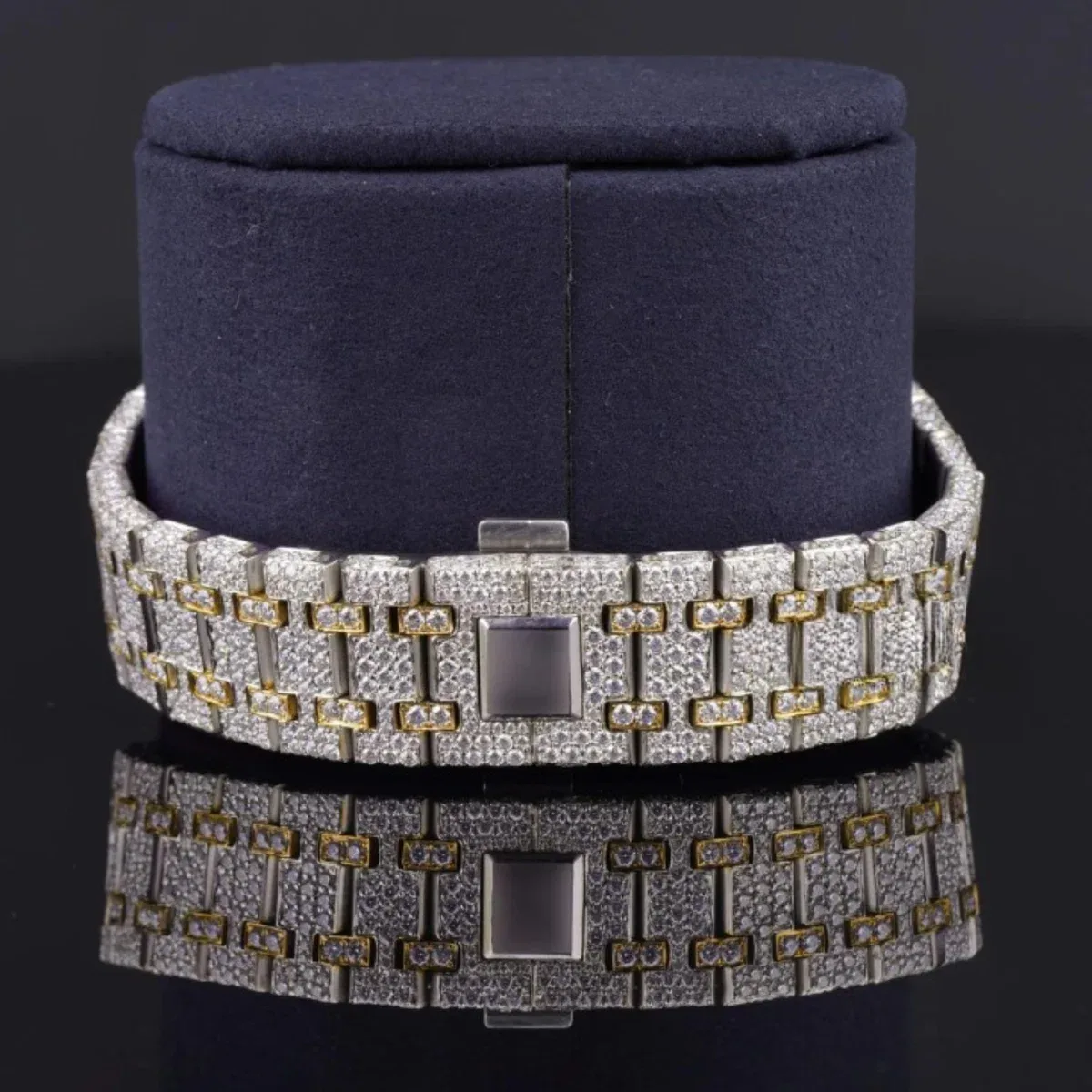 Elegant Iced Out Moissanite Watch For Men Sapphire Crystal Glass (view 8 of 8)