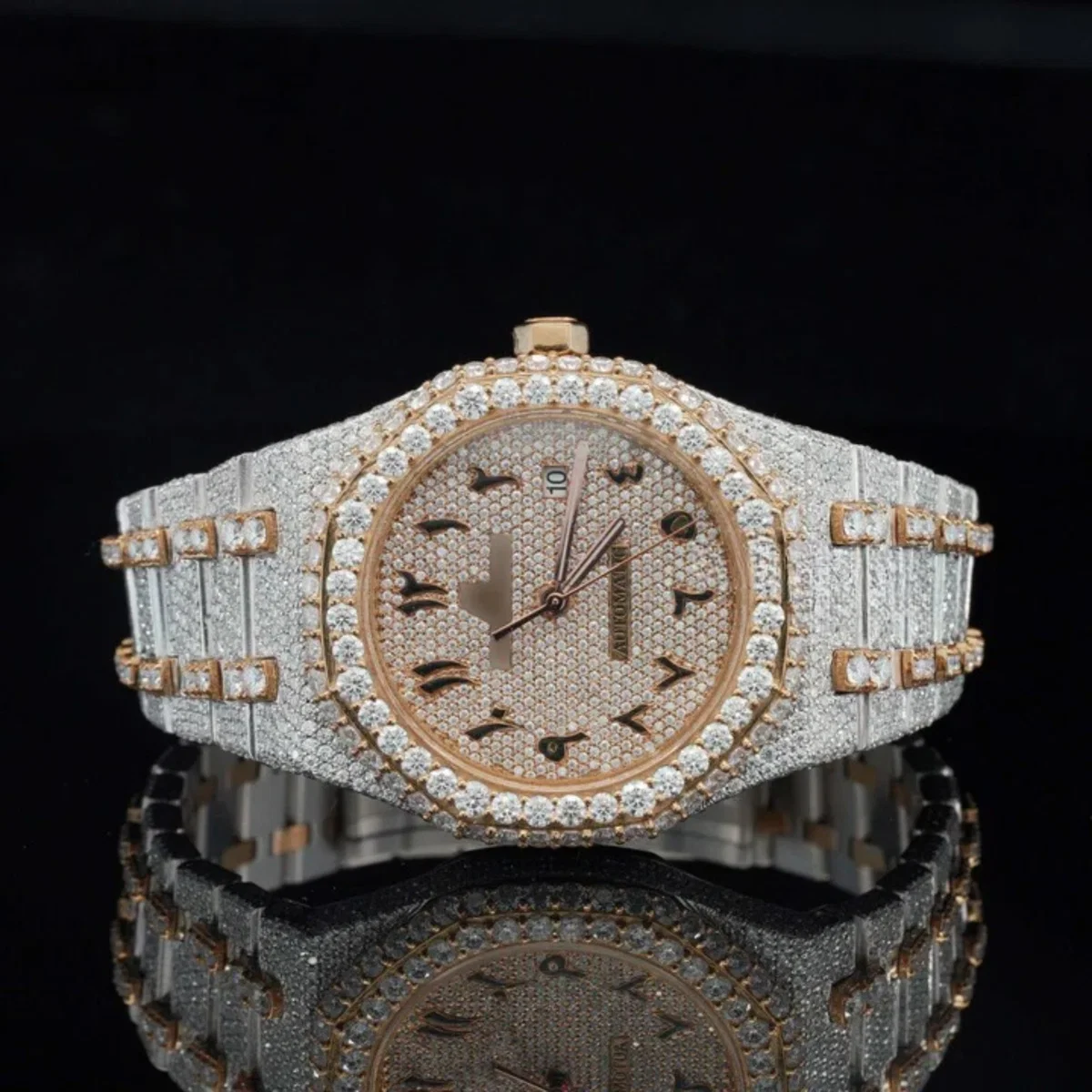 Elegant Look Arabian Style Fully Automatic Moissanite Watch (view 2 of 6)
