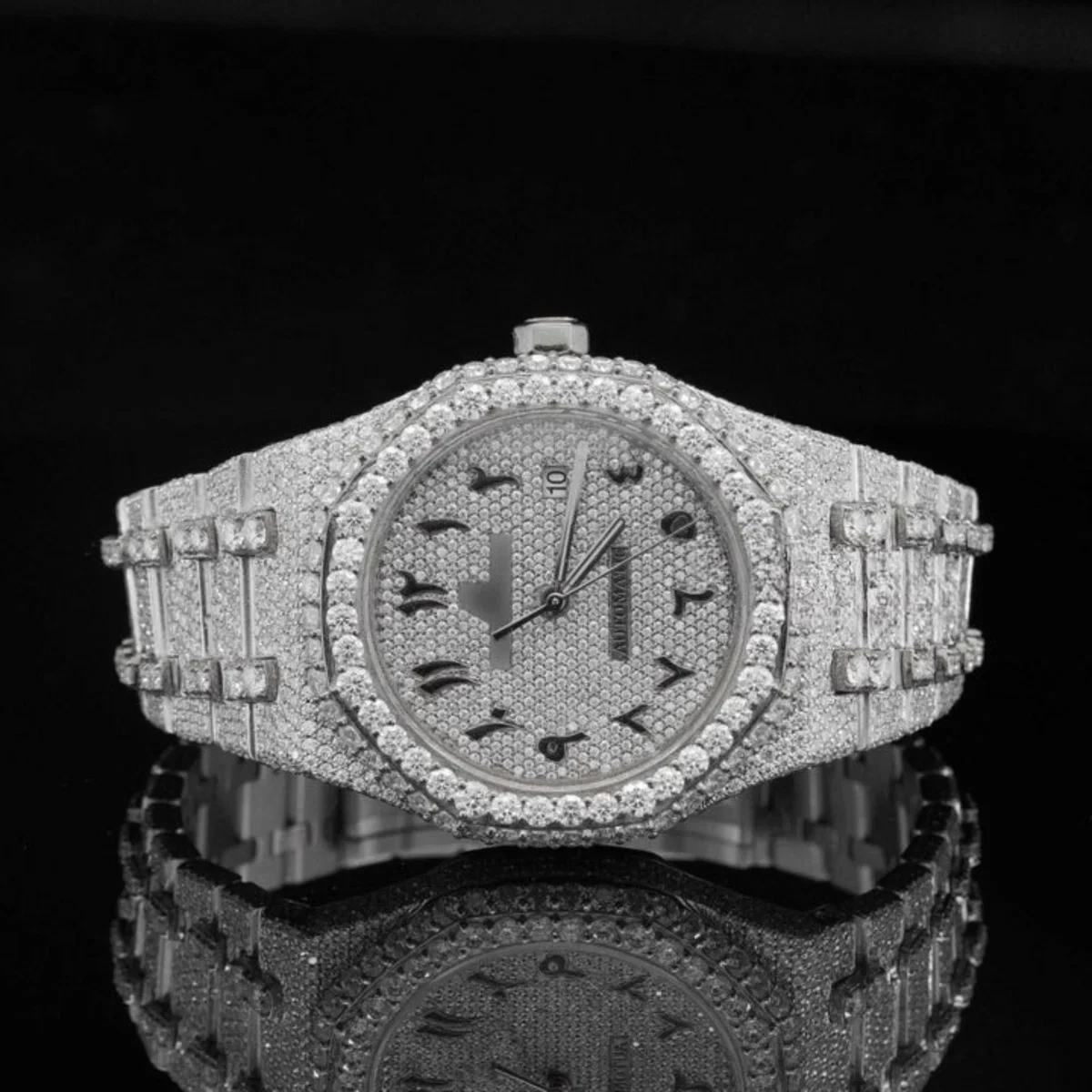 Elegant Look Arabian Style Fully Automatic Moissanite Watch (view 3 of 6)