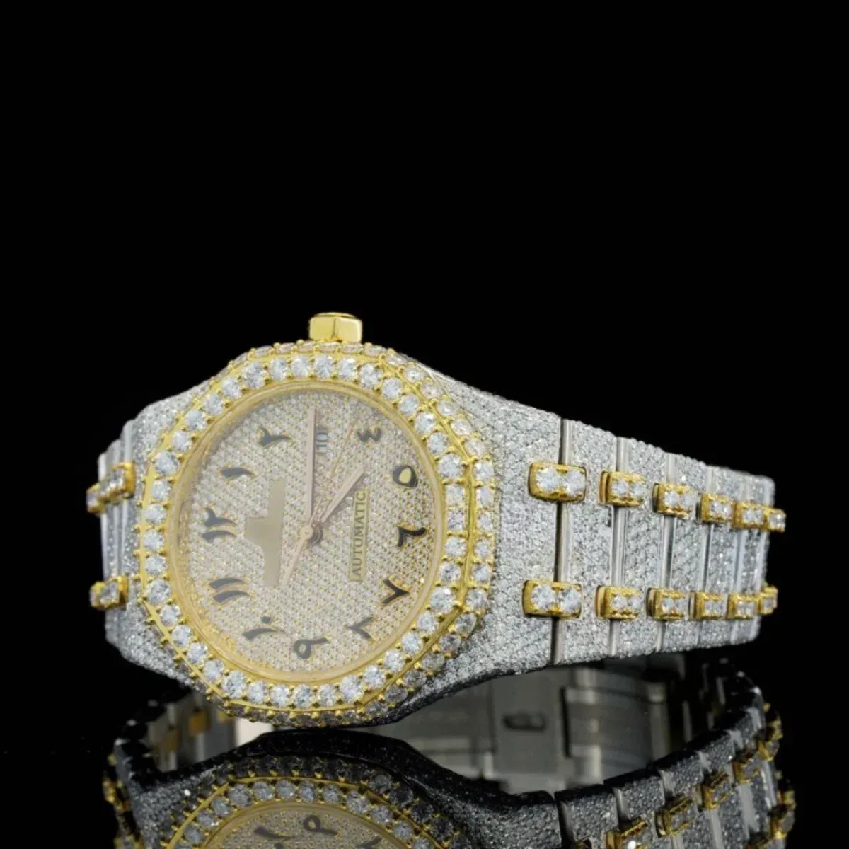 Elegant Look Arabian Style Fully Automatic Moissanite Watch (view 5 of 6)