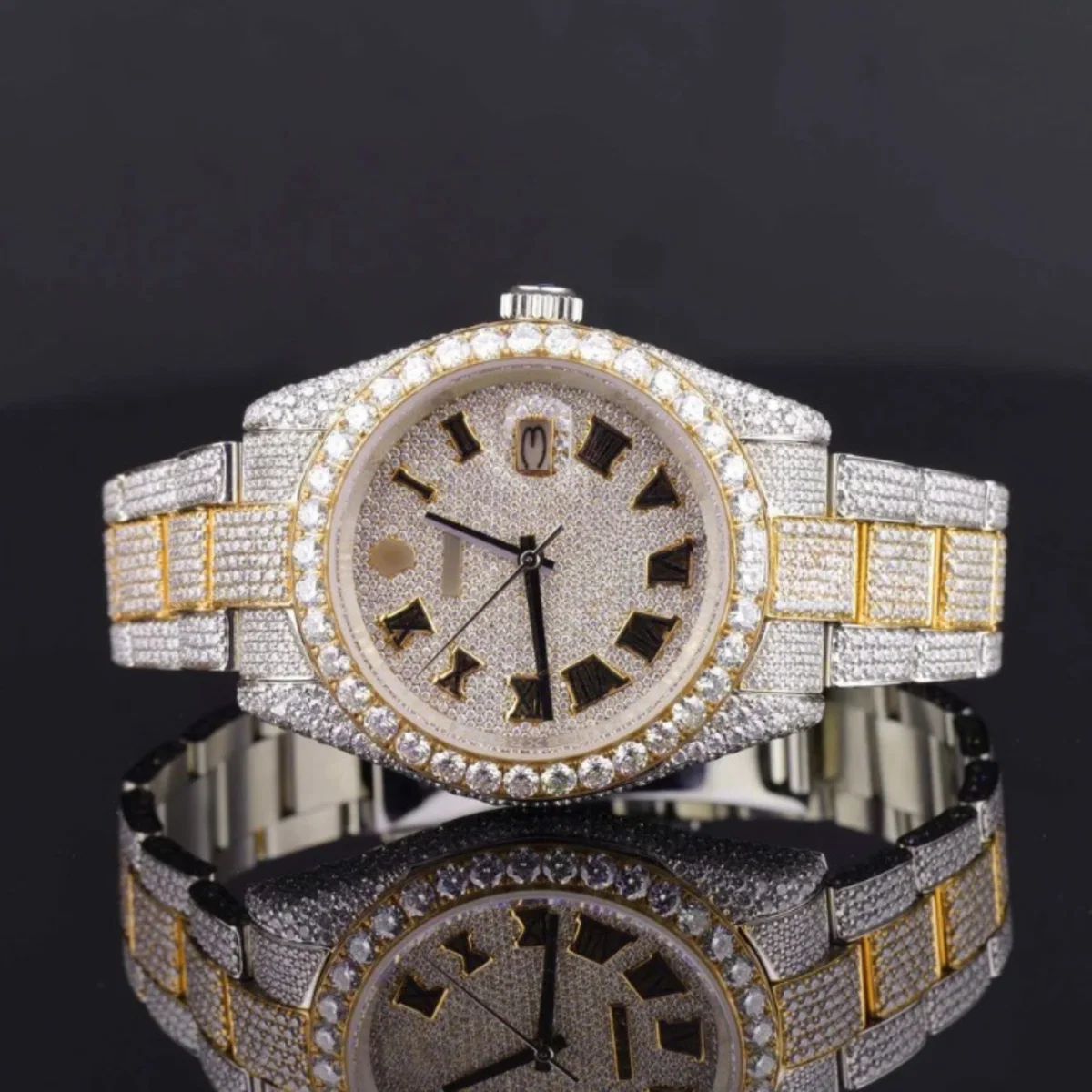 Elegant Look Fully Iced Out Business Style Moissanite Watch (view 2 of 6)