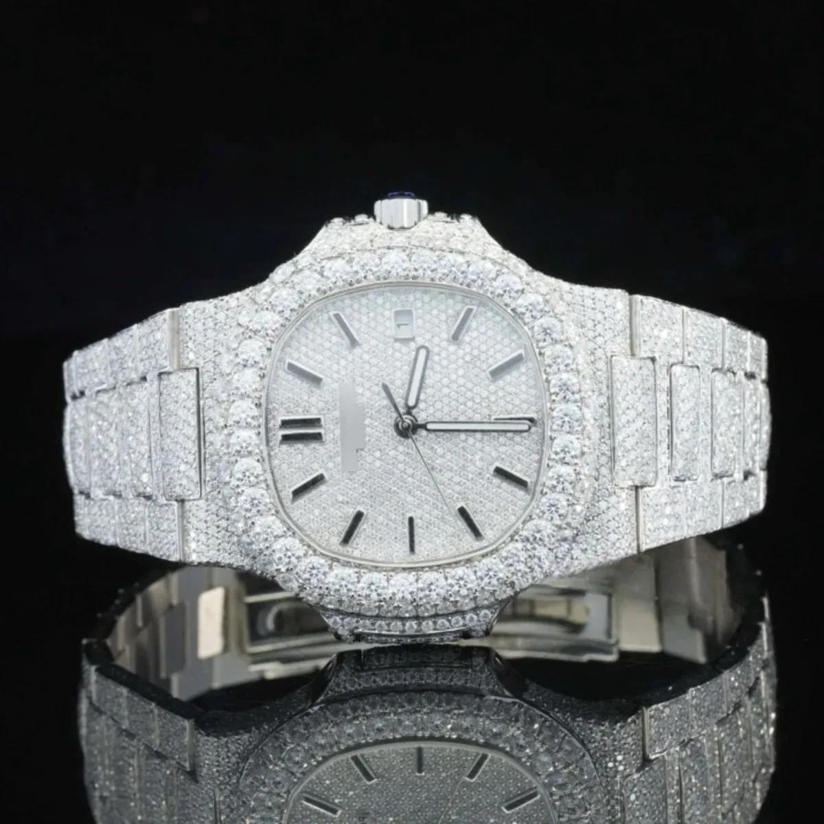 Elegant Moissanite Diamond Iced Out And Automatic Wrist Watch