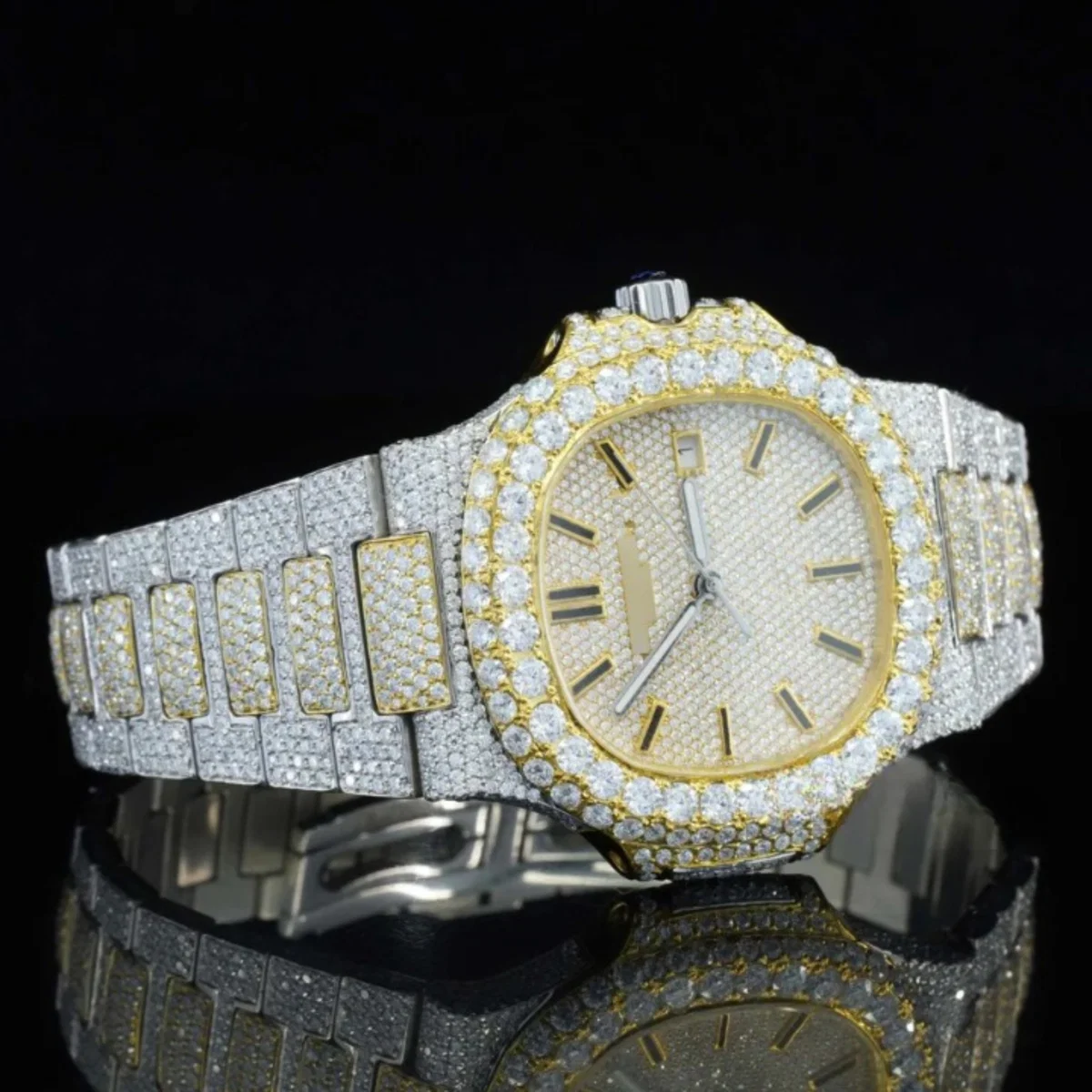 Elegant Moissanite Diamond Iced Out And Automatic Wrist Watch (view 2 of 7)