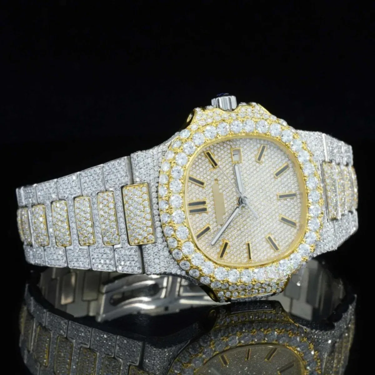 Elegant Moissanite Diamond Iced Out And Automatic Wrist Watch (view 4 of 7)