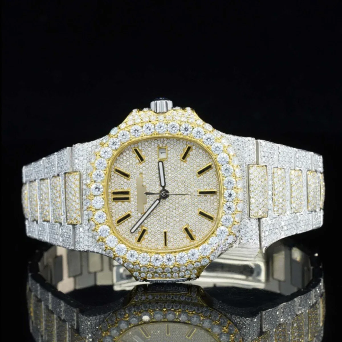 Elegant Moissanite Diamond Iced Out And Automatic Wrist Watch (view 6 of 7)