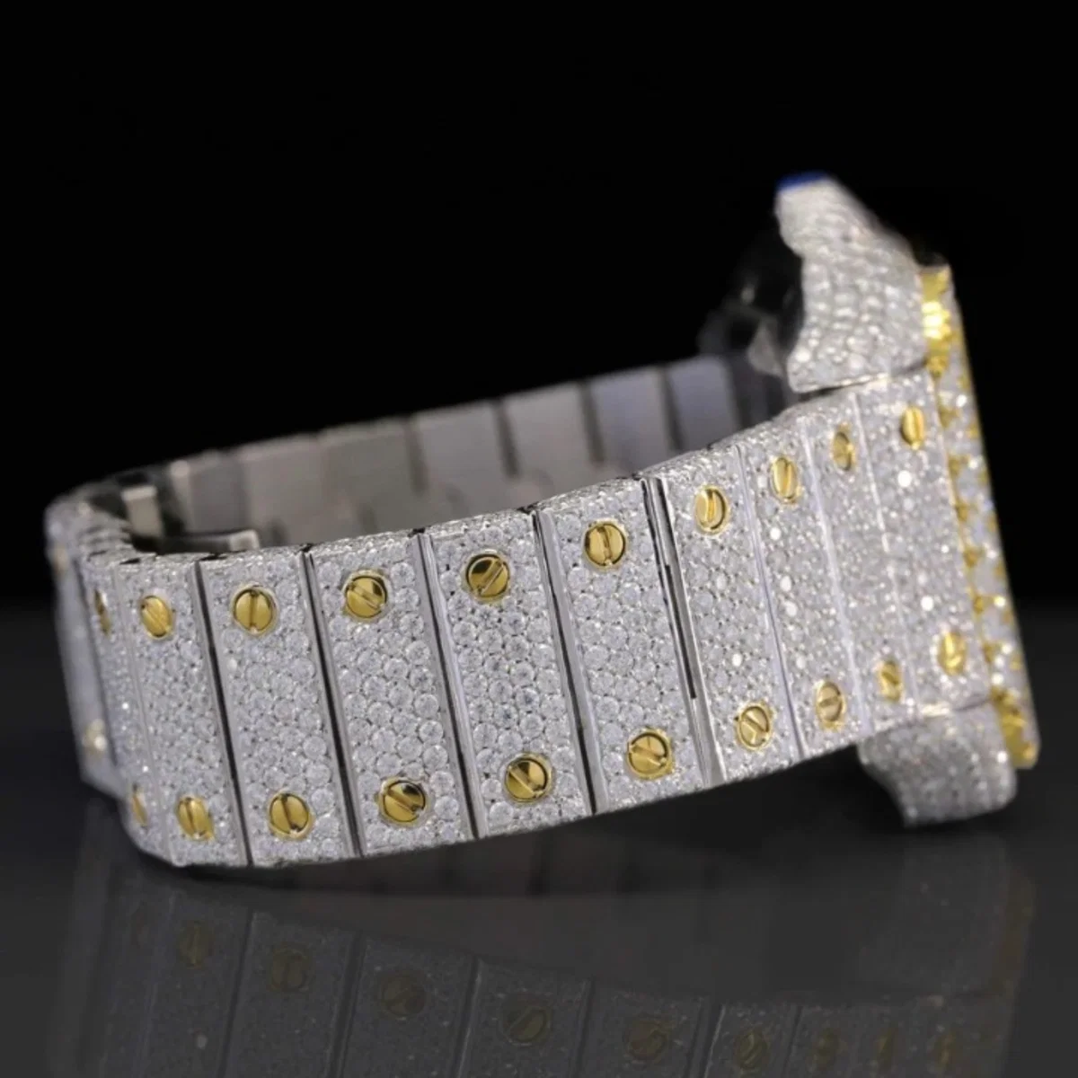 Elegant Moissanite Watch Iced Out Roman Number Automatic Watch (view 2 of 6)