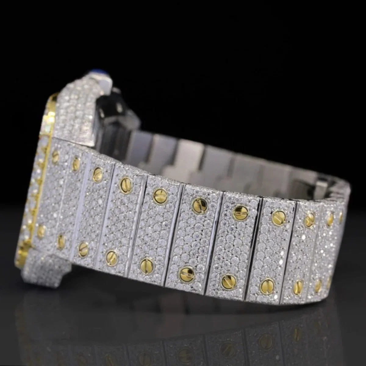 Elegant Moissanite Watch Iced Out Roman Number Automatic Watch (view 3 of 6)