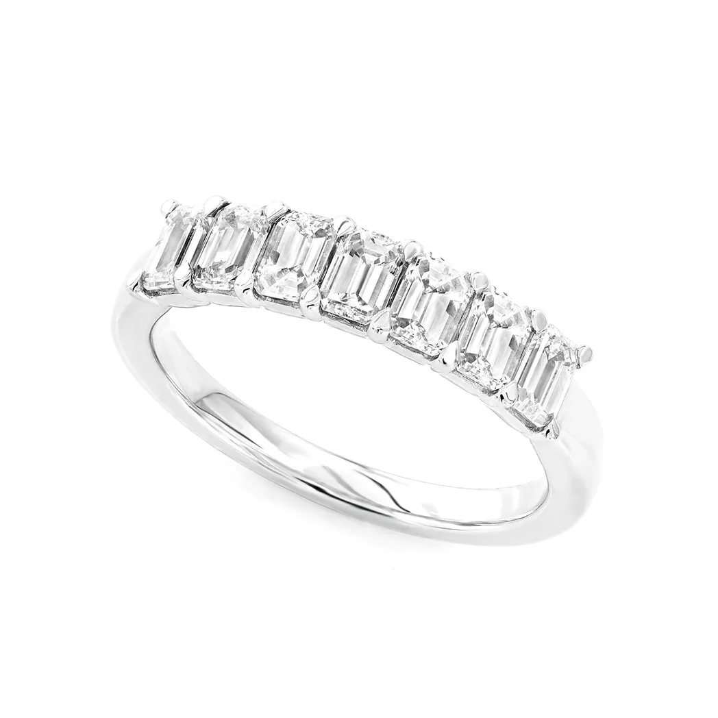 Emerald Cut Diamond Ring - in white gold (view 2 of 2)