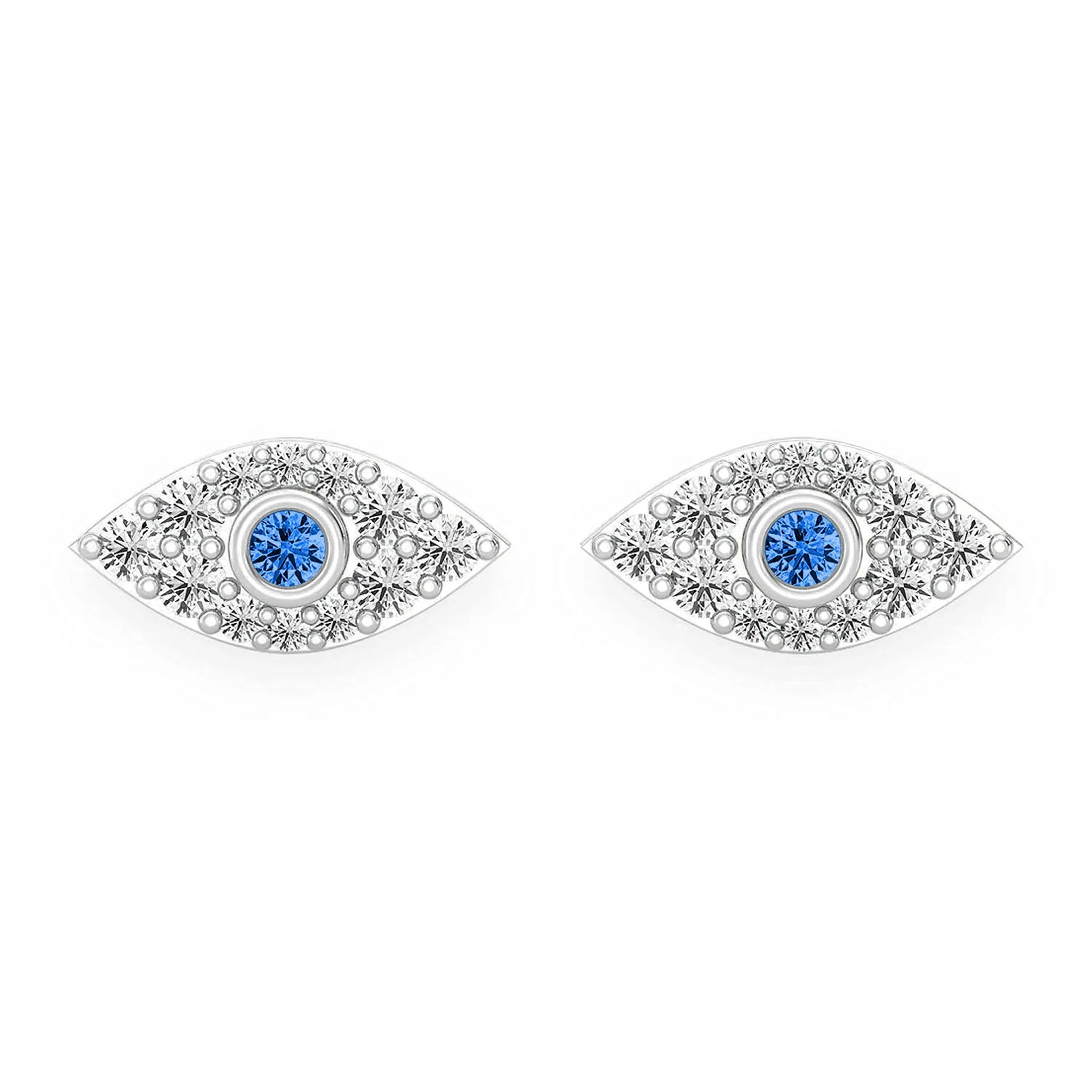 Evil Eye Diamond Studs - earrings in yellow gold (view 3 of 6)