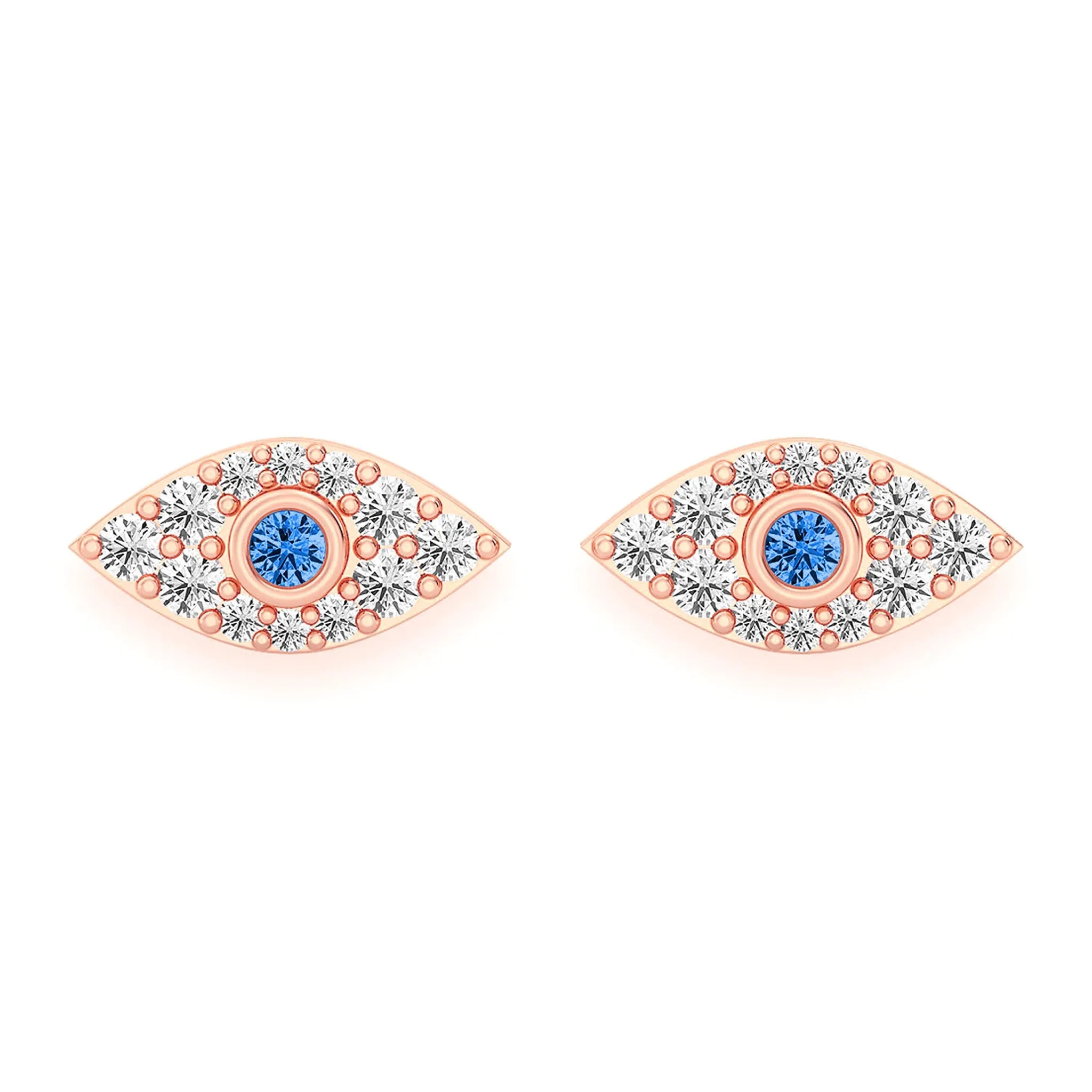 Evil Eye Diamond Studs - earrings in yellow gold (view 5 of 6)