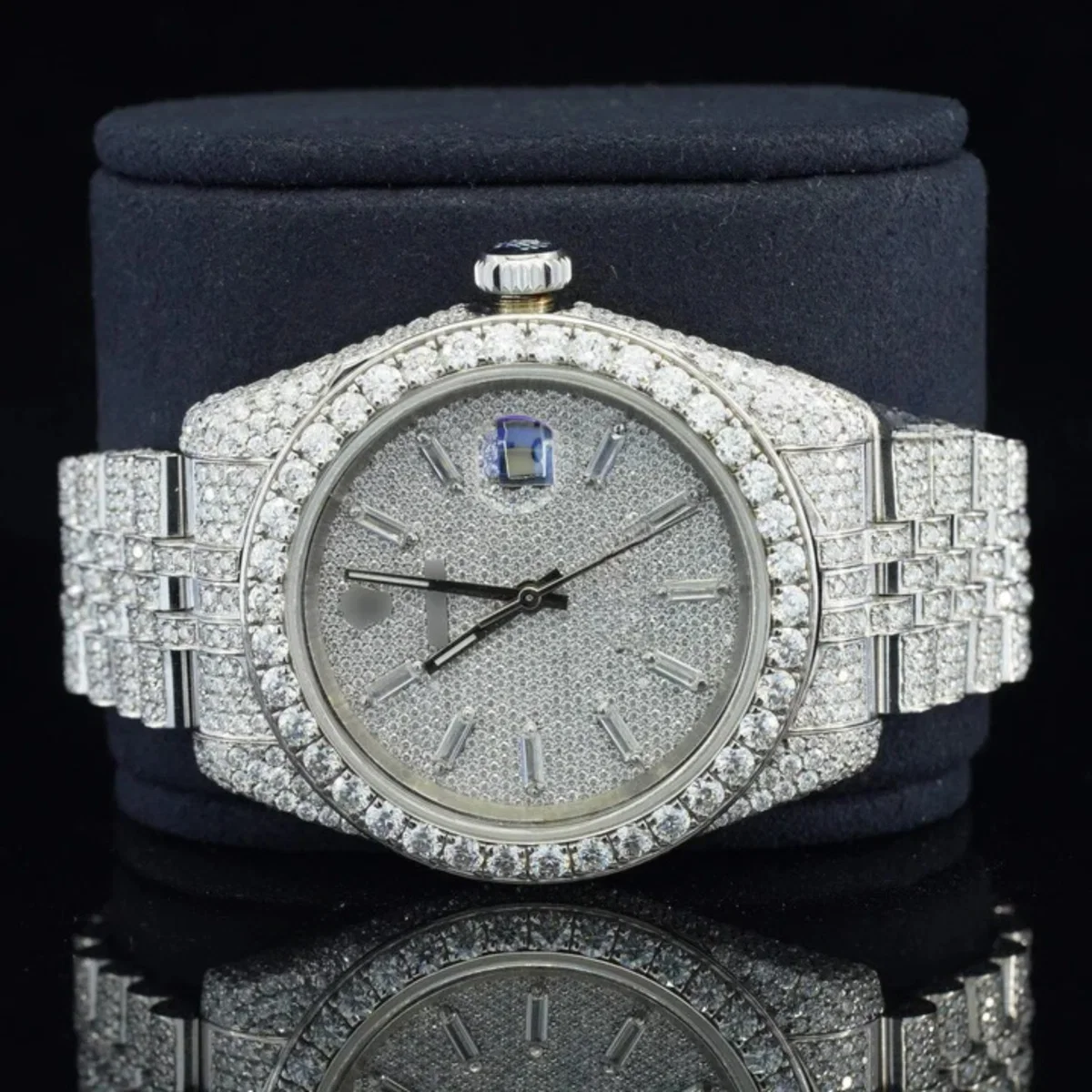 Excellent Moissanite Diamond Iced Out Watch With Chromalight Display