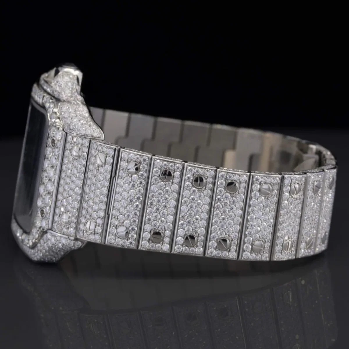 Exotic Fancy Roman Number Moissanite Diamond Dial Watch (view 3 of 3)