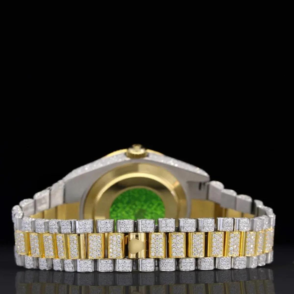 Exquisite Fully Moissanite Watch With Arabic Number Iced Out Automatic Watch (view 6 of 6)