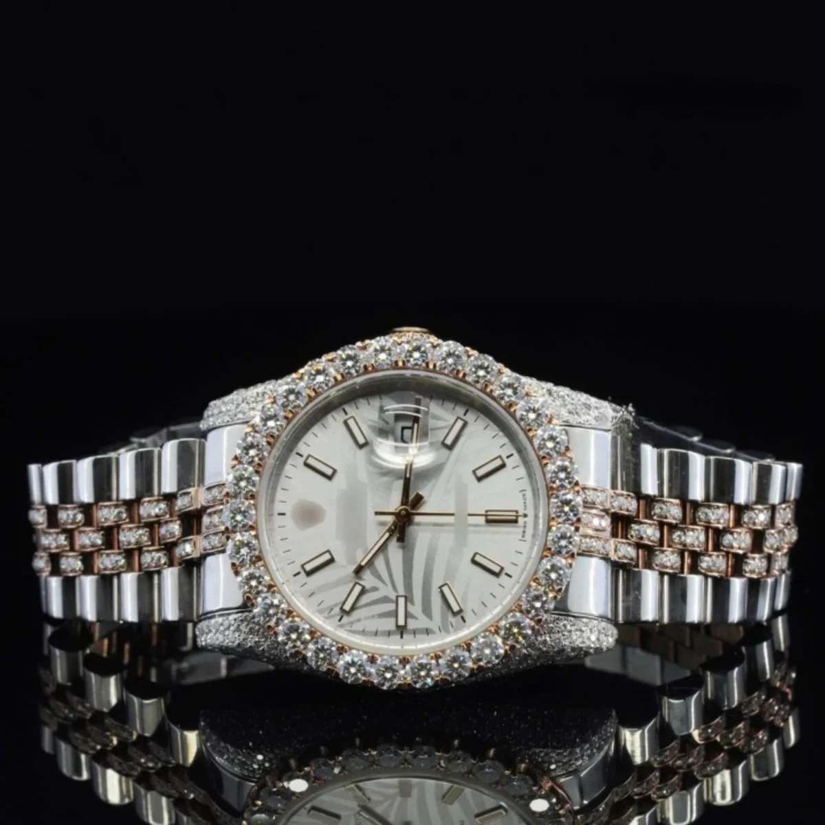 Exquisite Iced Out Moissanite Watch And Japan Automatic Movement Watch (view 2 of 6)