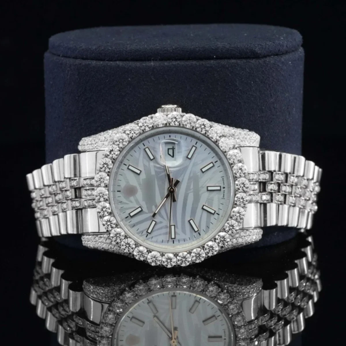 Exquisite Iced Out Moissanite Watch And Japan Automatic Movement Watch (view 3 of 6)