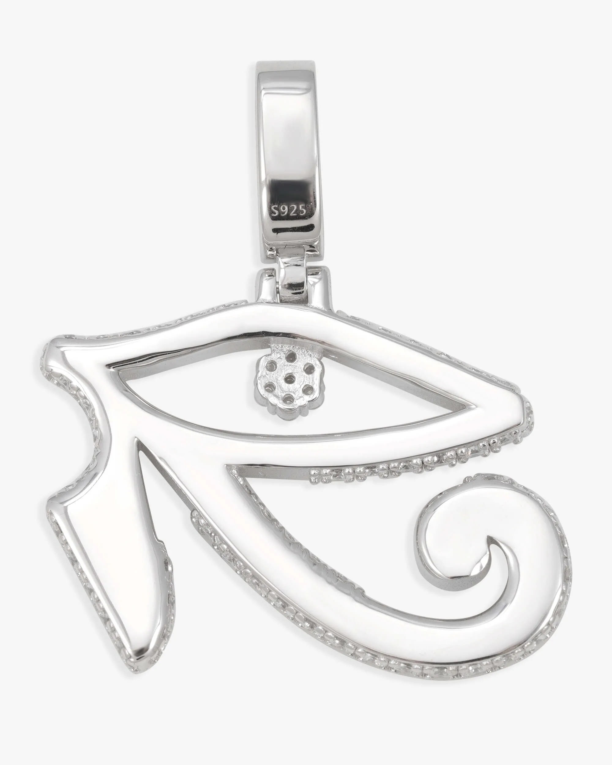 Moissanite Eye of Horus Necklace - chain in white gold (view 6 of 14)