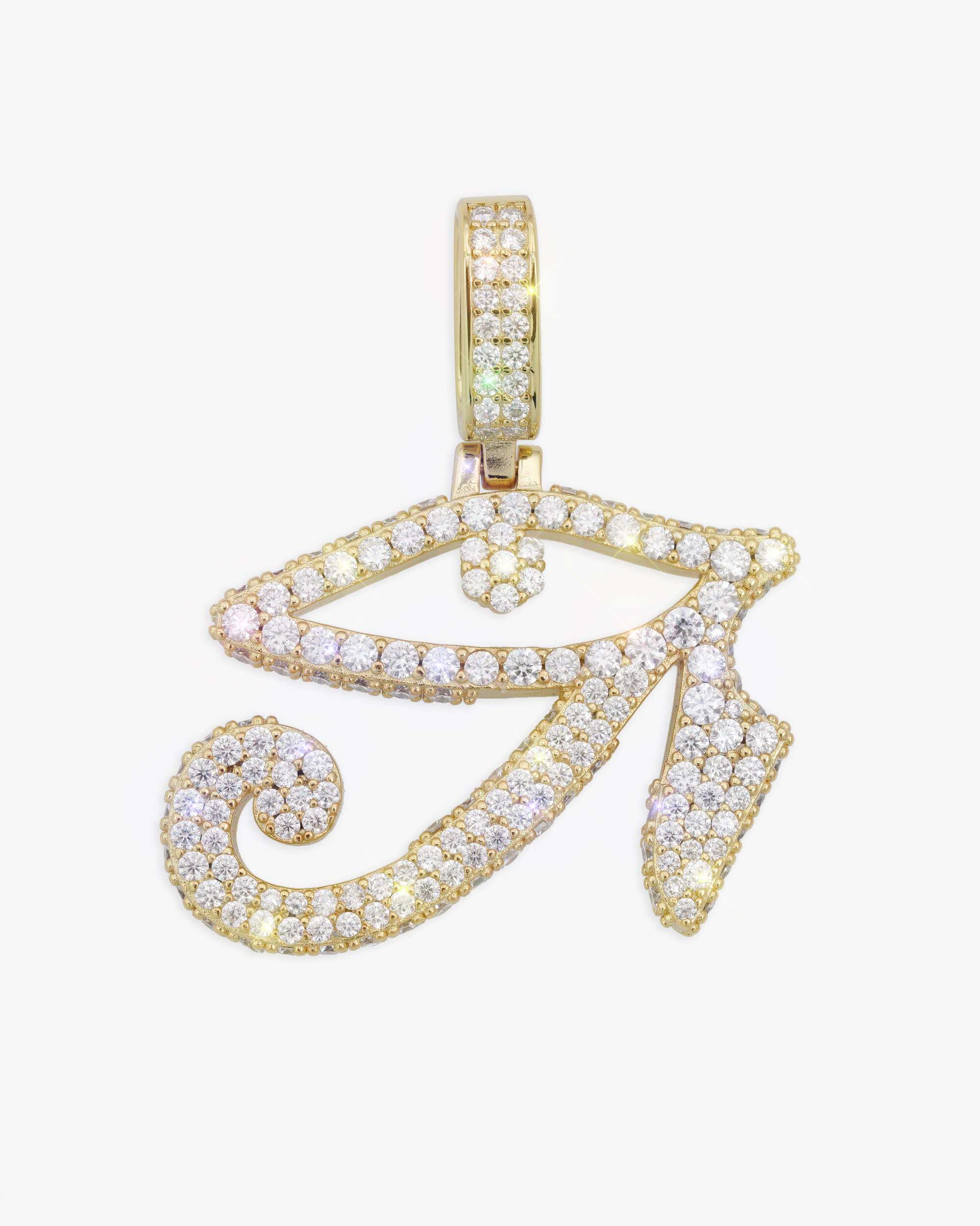 Moissanite Eye of Horus Necklace - chain in white gold (view 8 of 14)