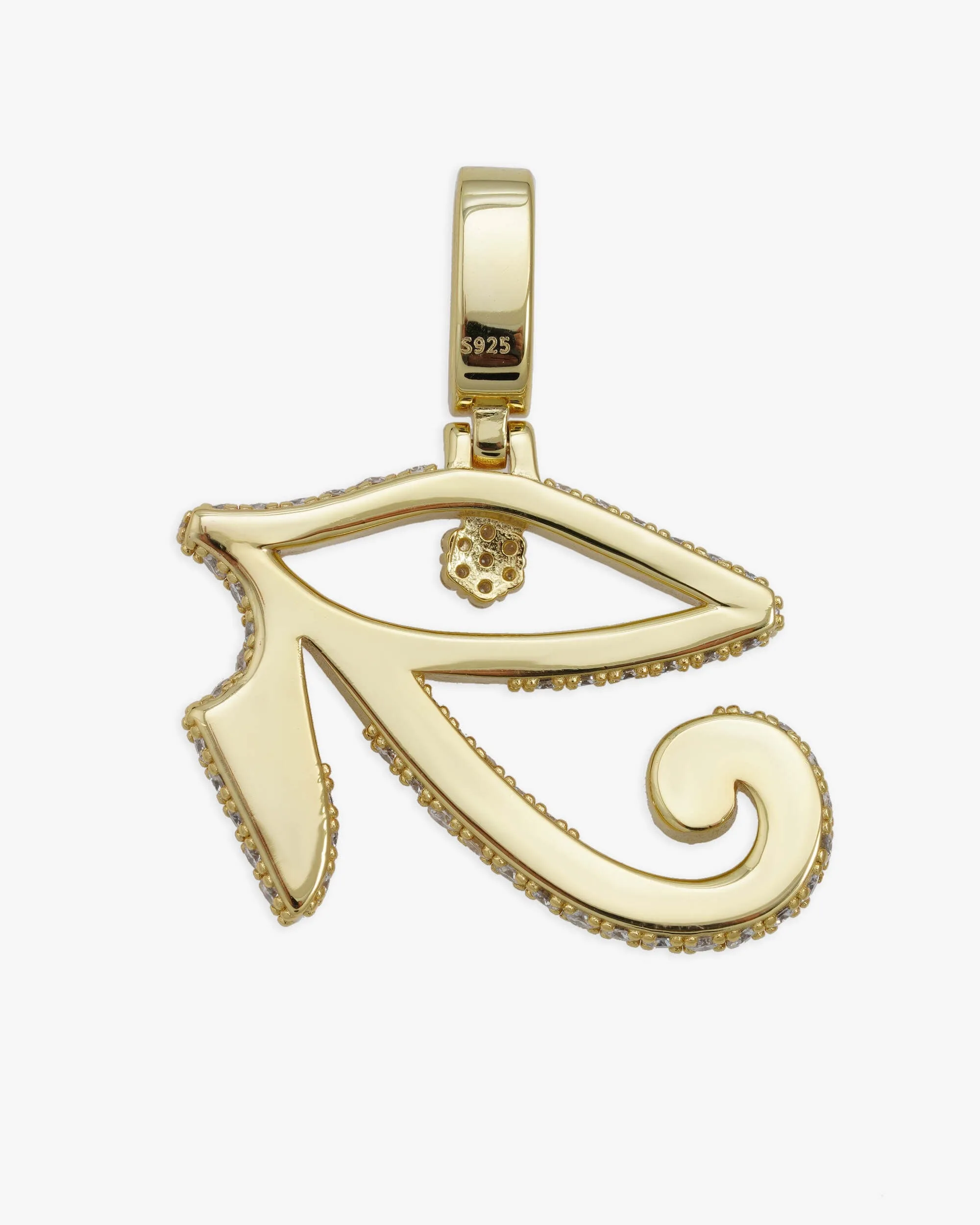 Moissanite Eye of Horus Necklace - chain in white gold (view 9 of 14)