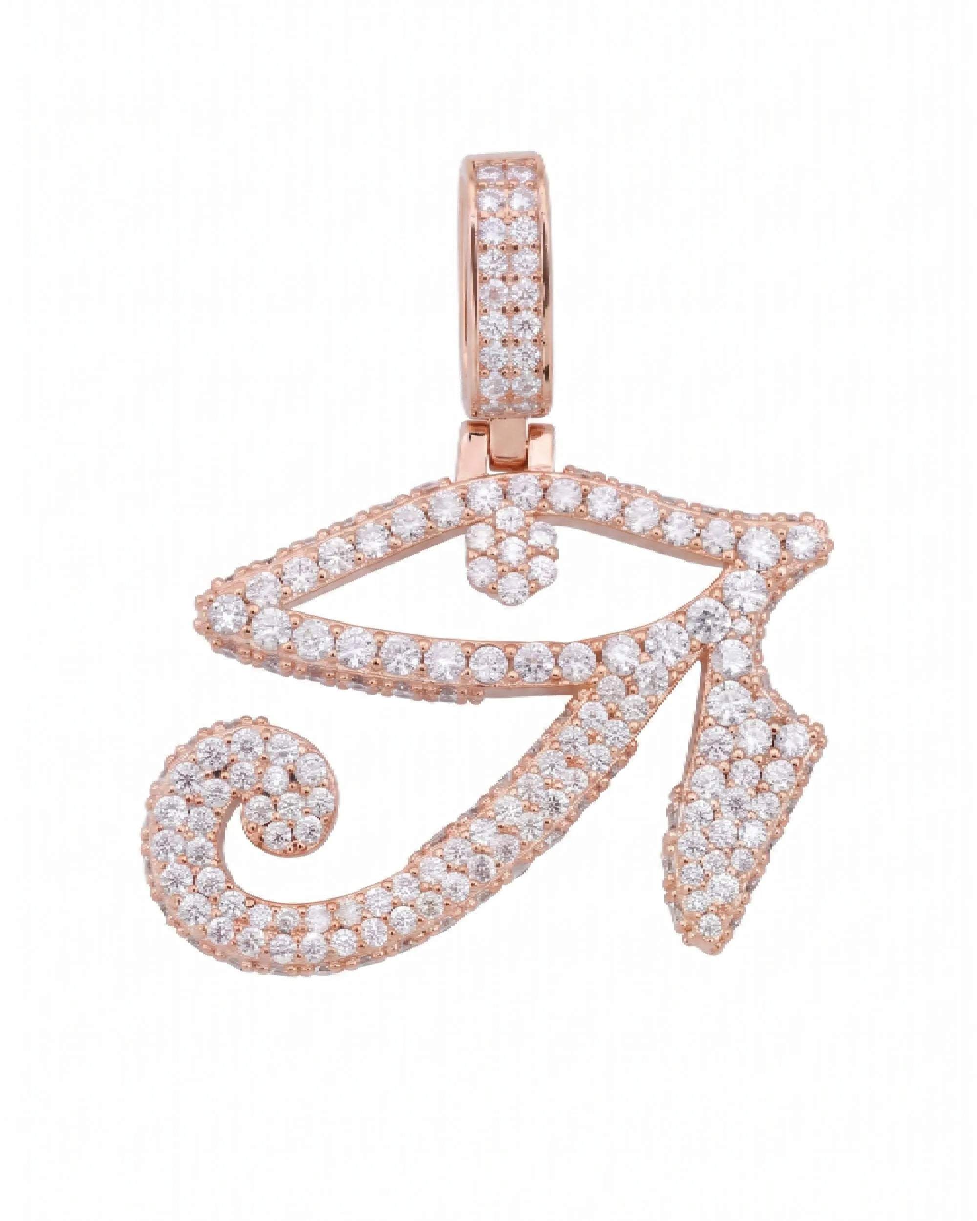 Moissanite Eye of Horus Necklace - chain in white gold (view 11 of 14)