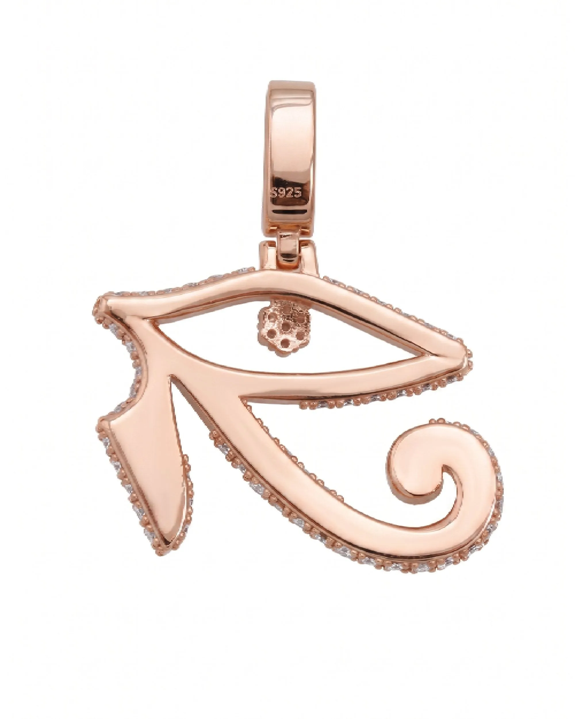 Moissanite Eye of Horus Necklace - chain in white gold (view 12 of 14)