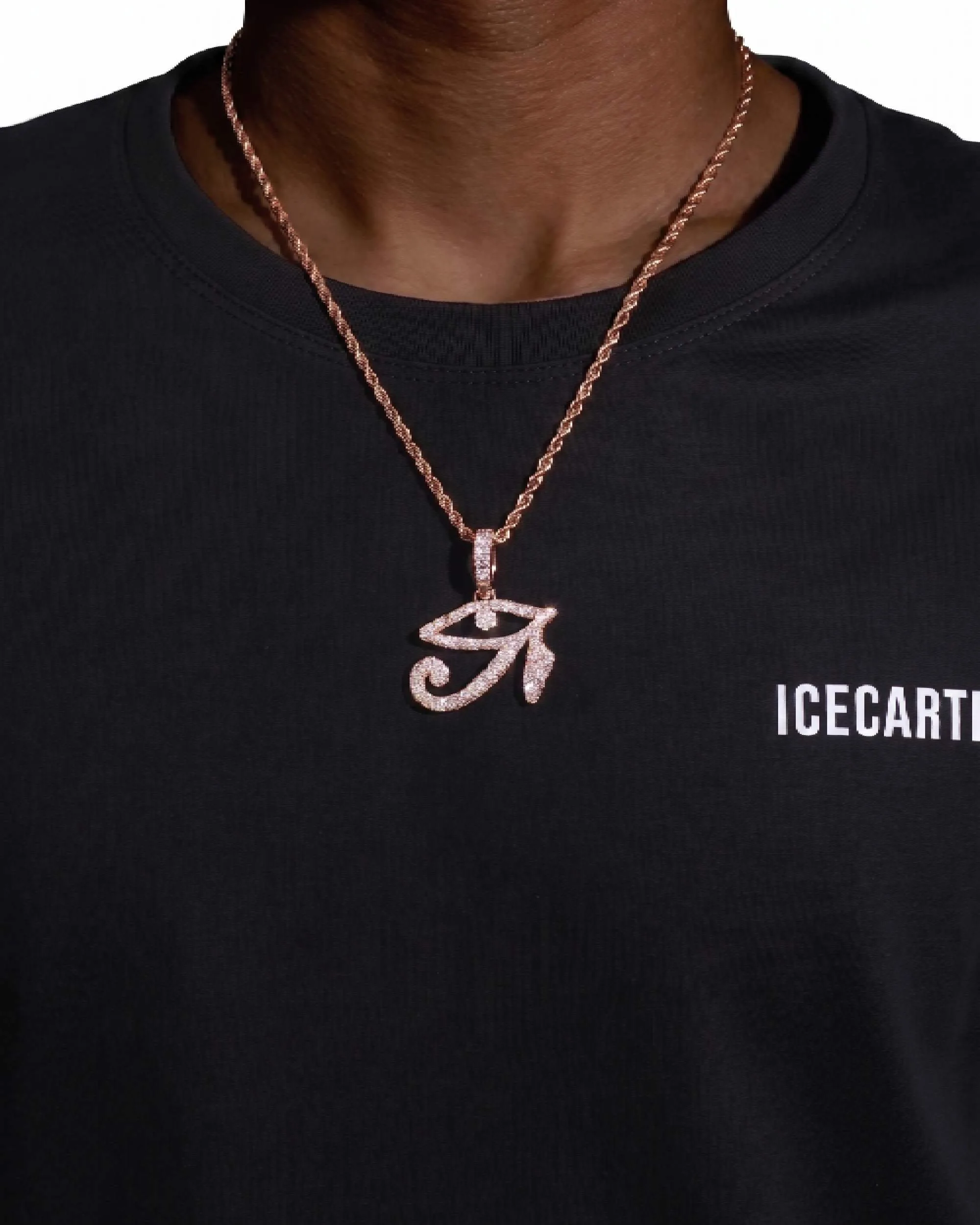 Moissanite Eye of Horus Necklace - chain in white gold (view 14 of 14)