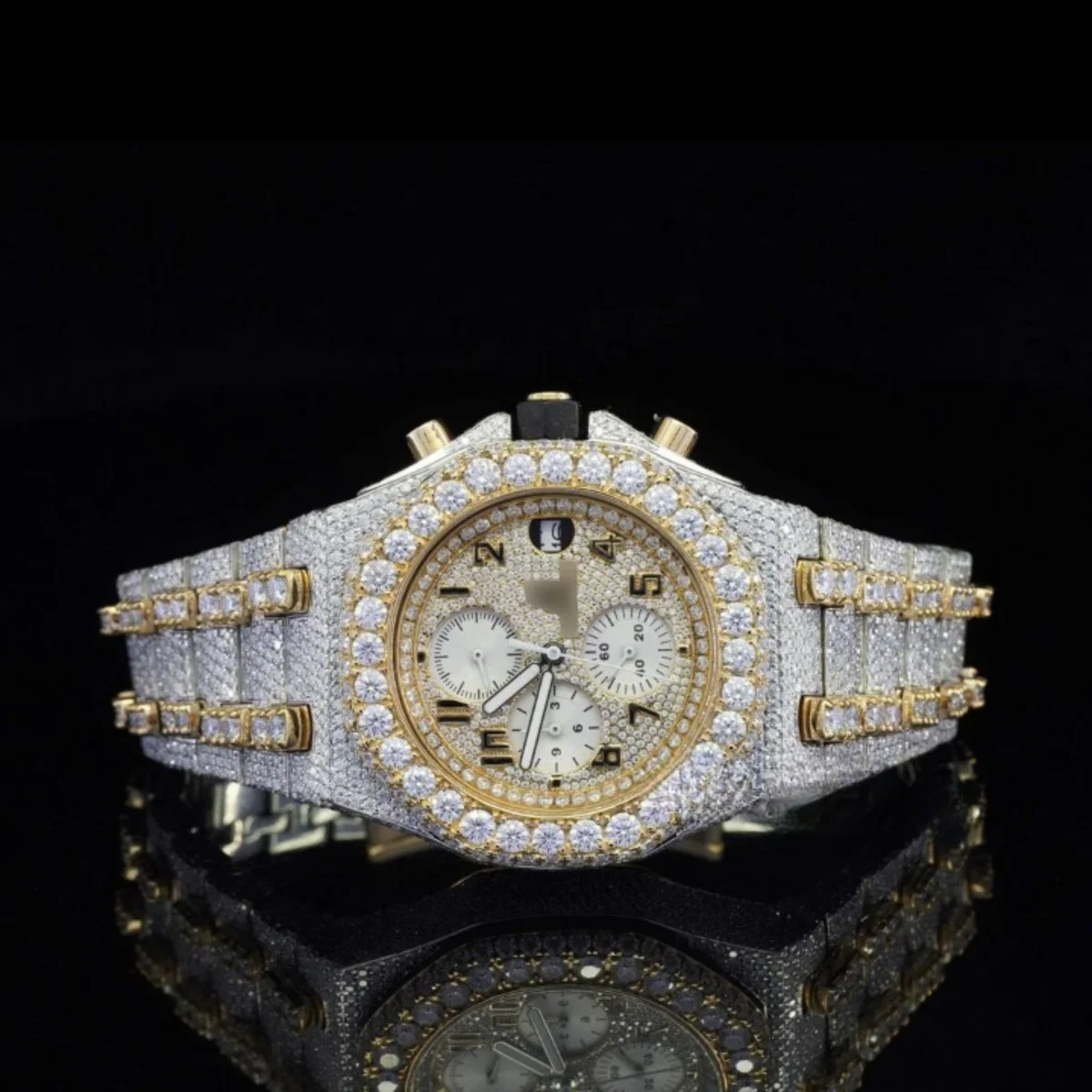Fabulous Automatic Moissanite Diamond Iced Out Wrist Watch For Men (view 2 of 6)